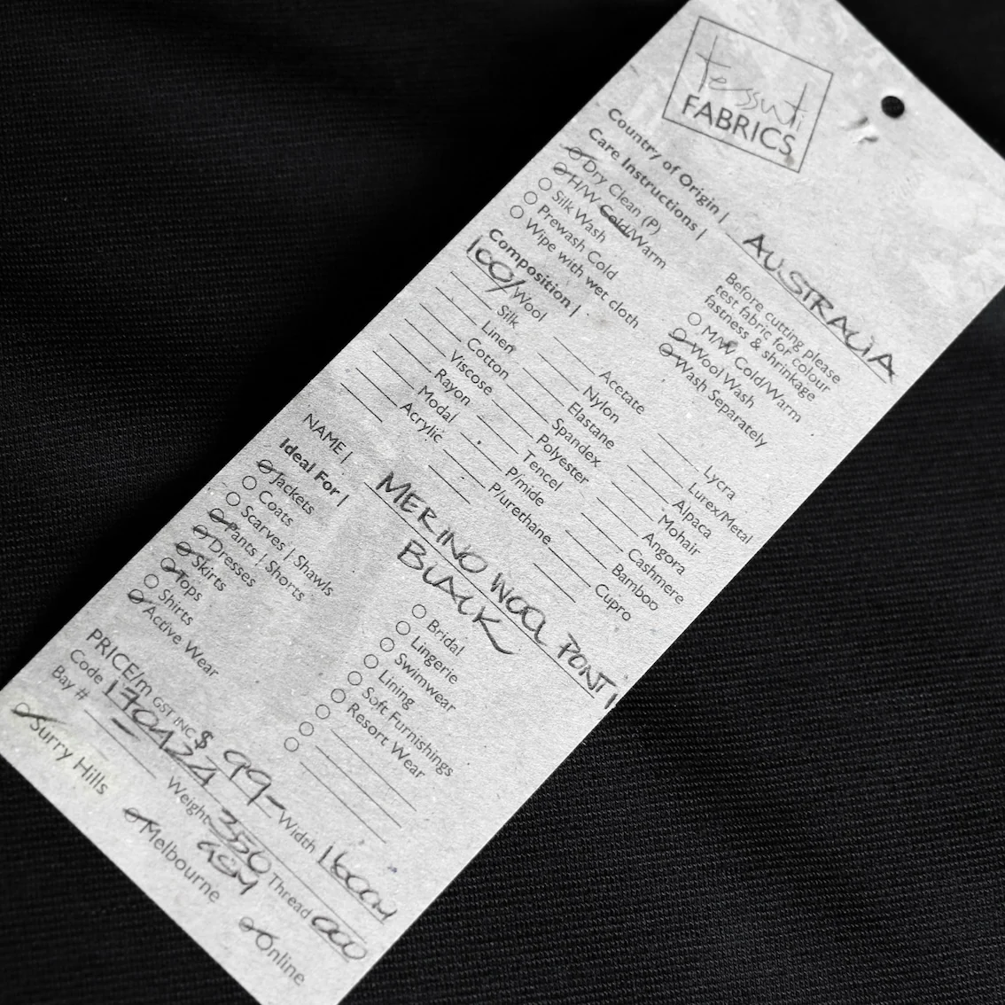 Merino Wool Ponti - Black - Image 3