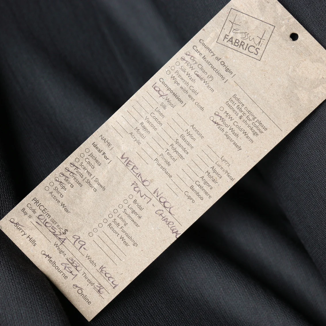 Merino Wool Ponti - Charcoal - Image 4