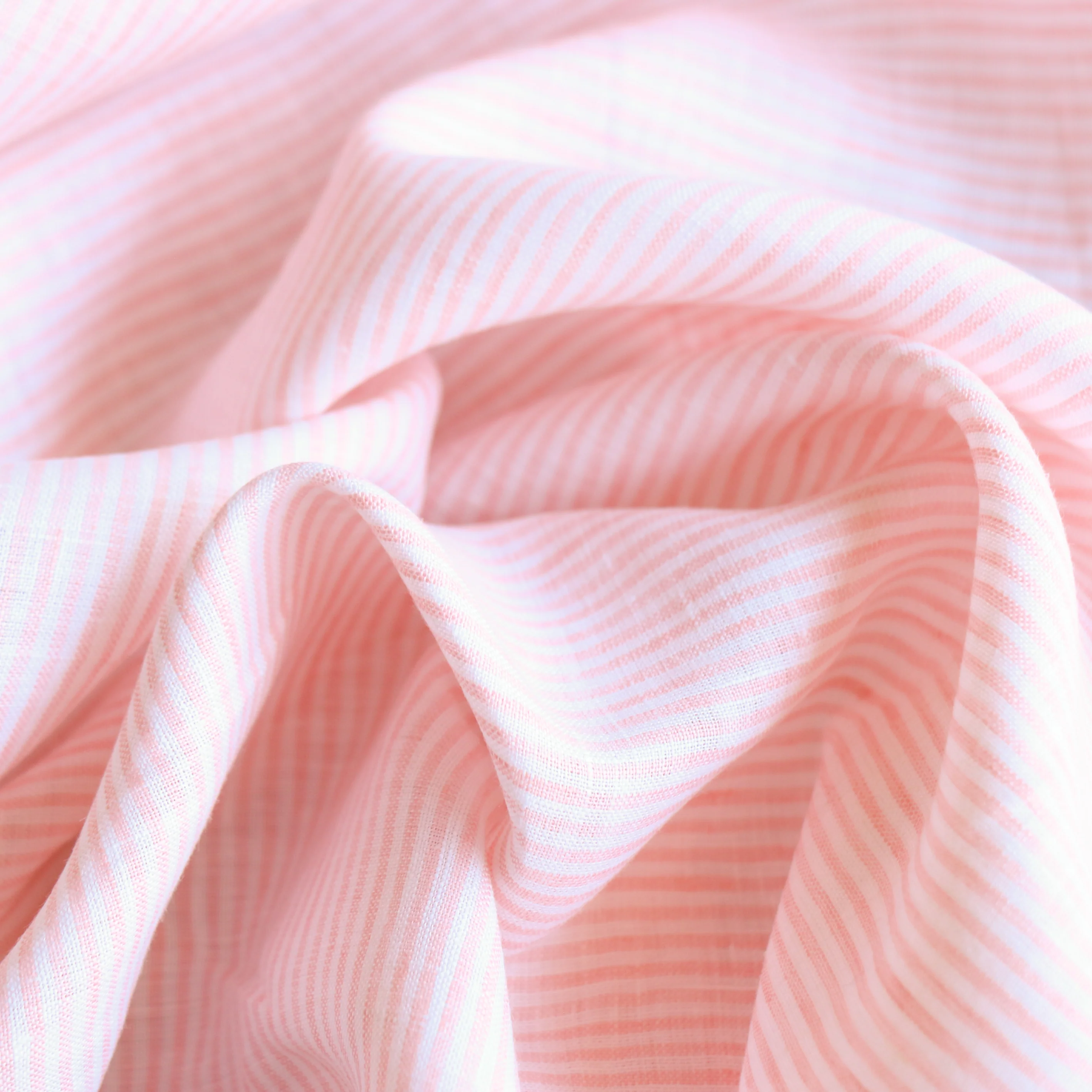Messina Stripe Linen - Pink/White - Image 2