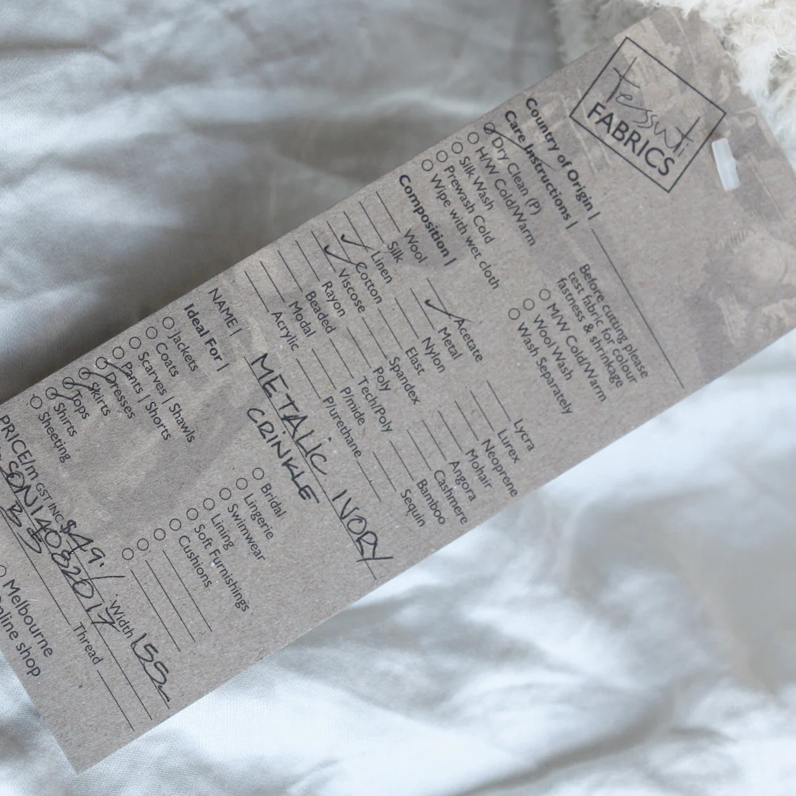 Metallic Ivory Crinkle - Image 3