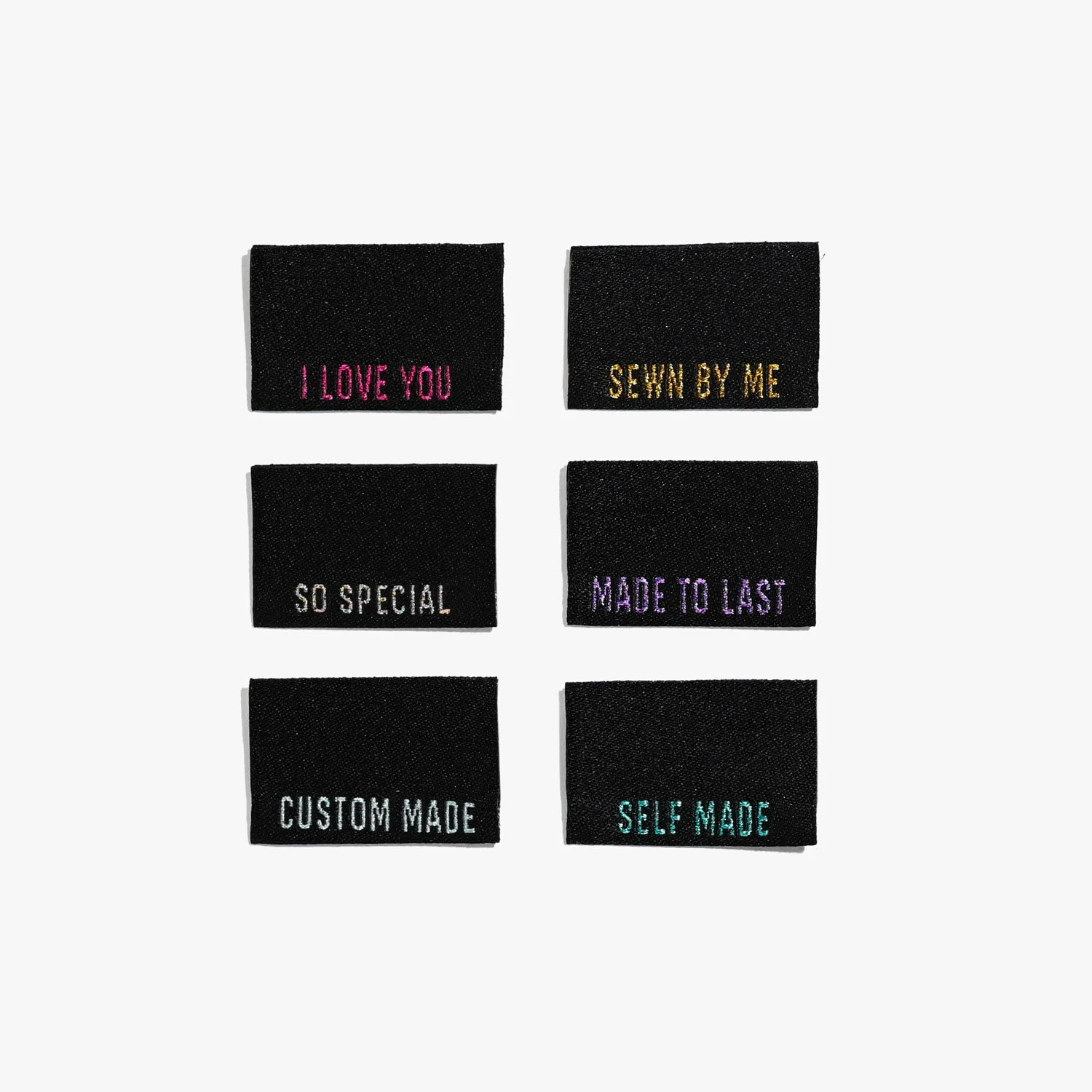Metallic Side Seams Mixed Quotes- Black - KATM Labels - Image 3