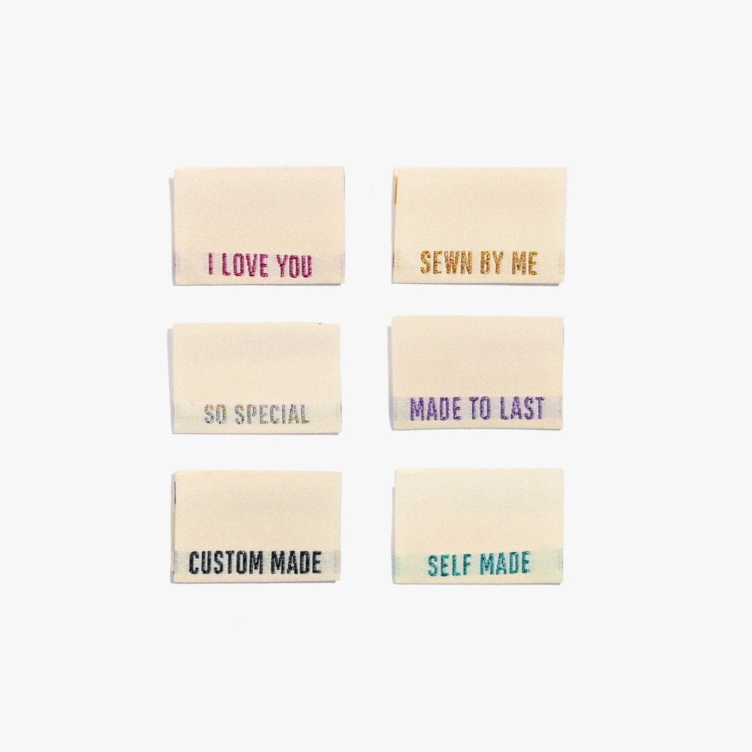 Metallic Side Seams Mixed Quotes - Cream - KATM Labels - Image 3