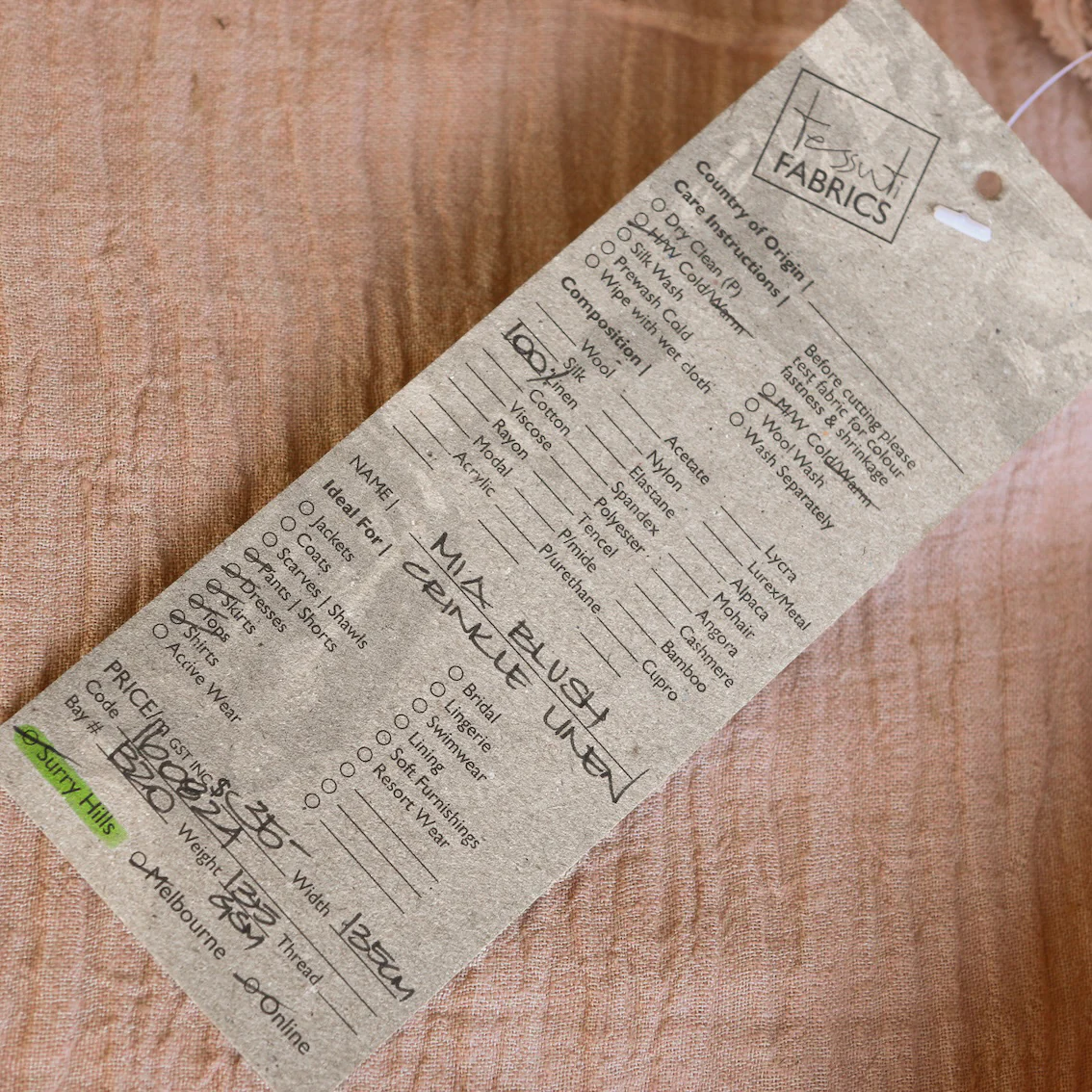 Mia Blush Crinkle Linen - Image 3