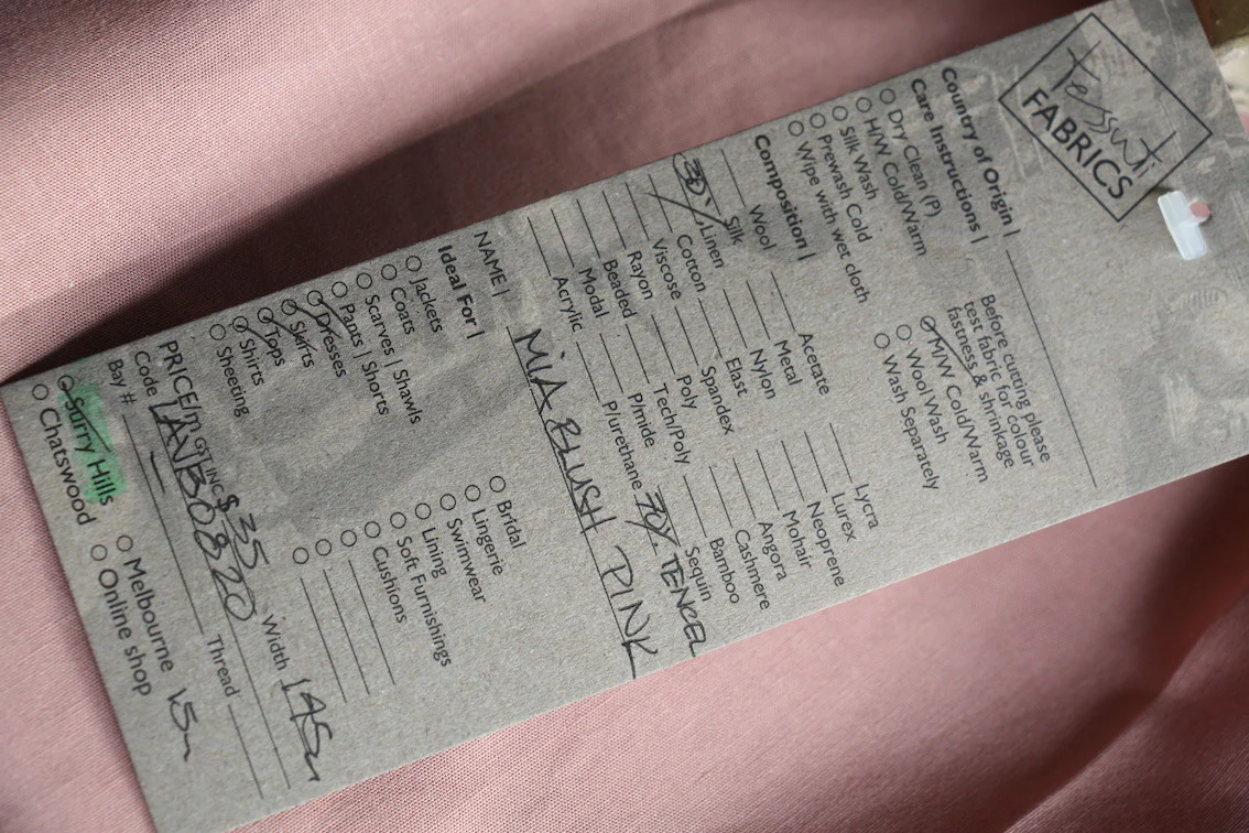 Mia Blush Pink Tencel/Linen - Image 2