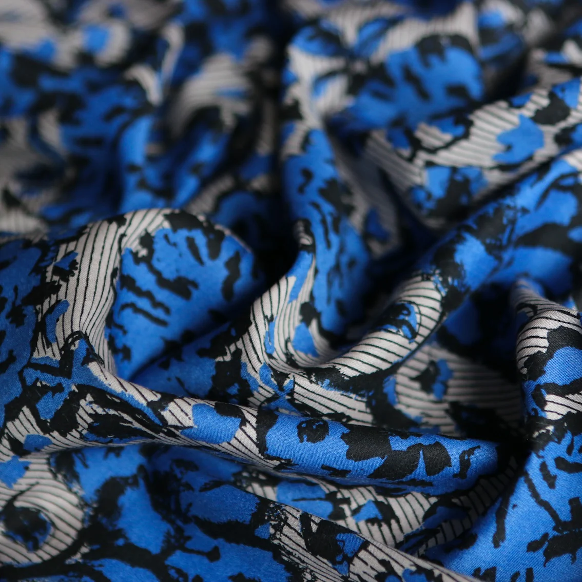 Mia Floral/Stripe Bluette - Cotton/Rexcell - Image 2