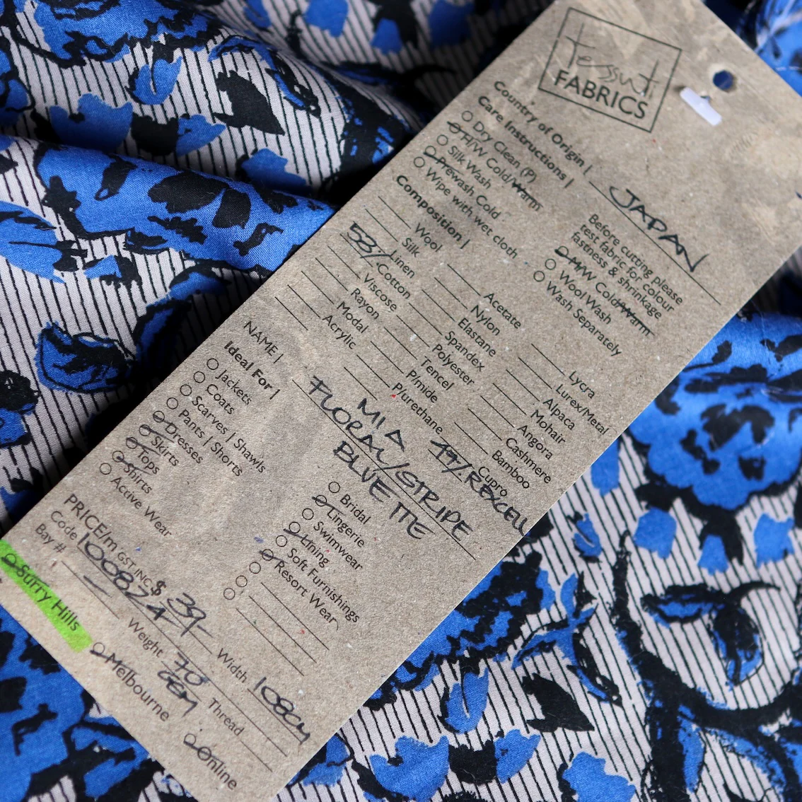 Mia Floral/Stripe Bluette - Cotton/Rexcell - Image 4