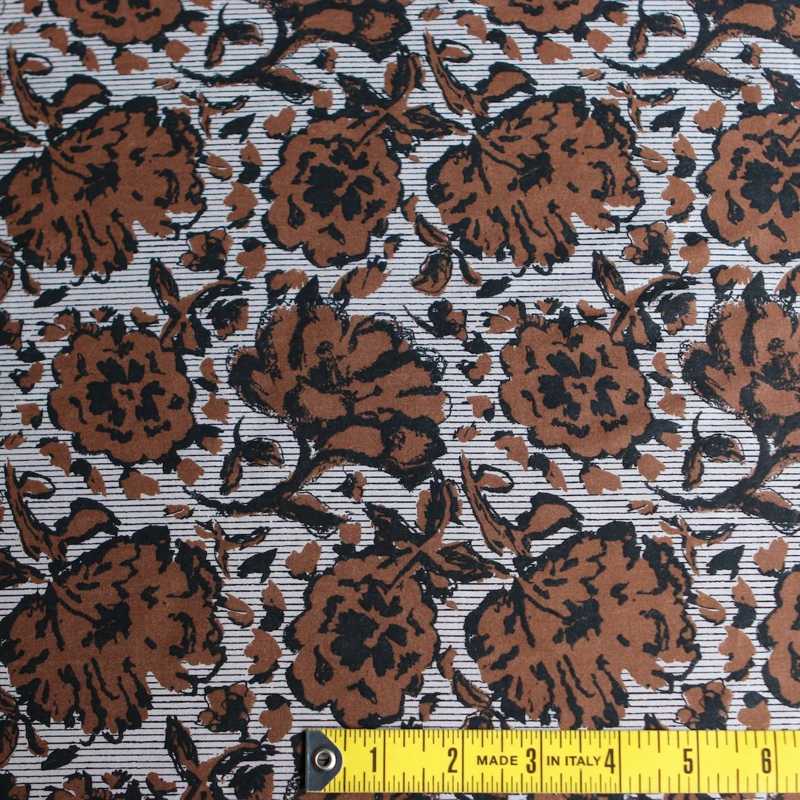Mia Floral/Stripe Cocoa - Cotton/Rexcell - Image 3