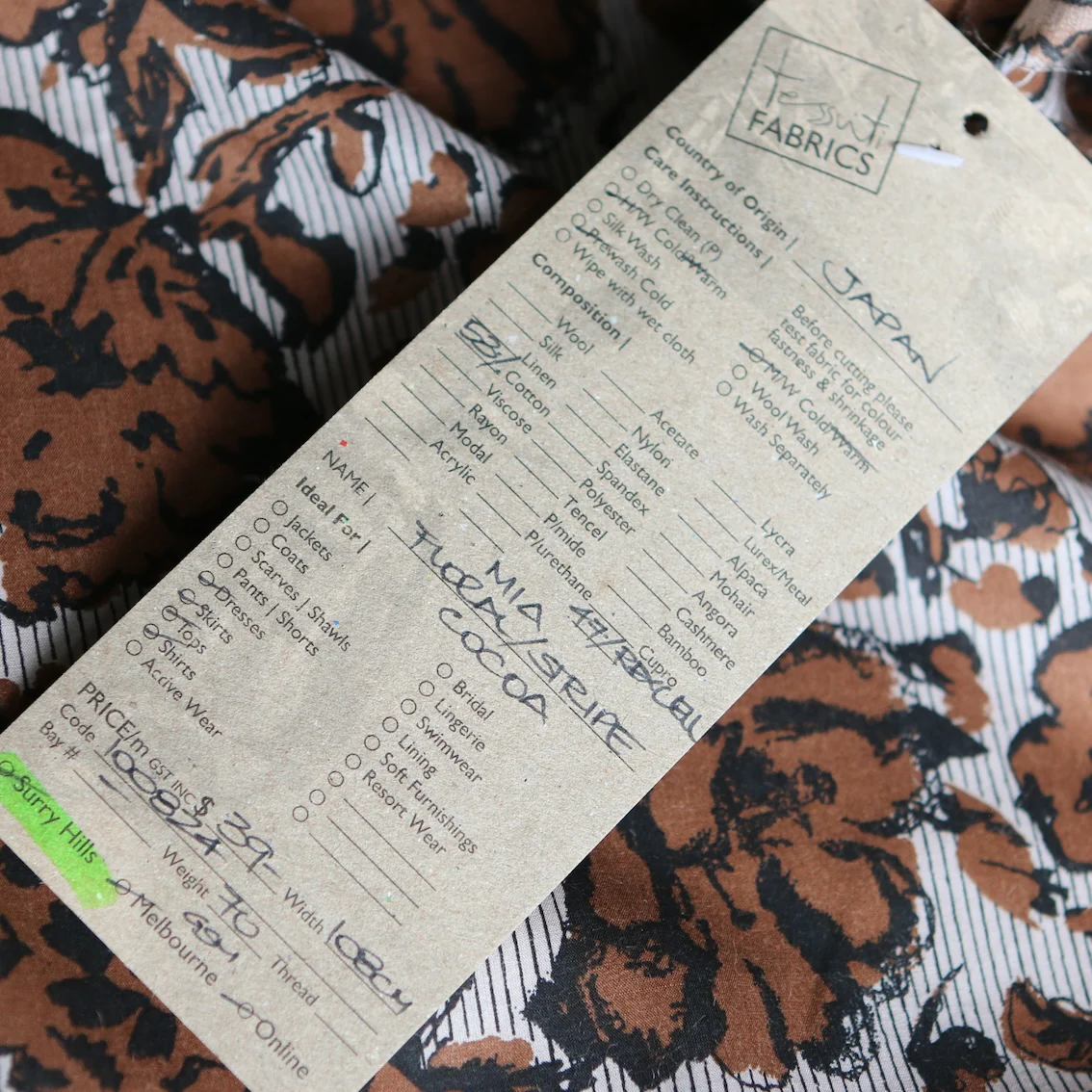 Mia Floral/Stripe Cocoa - Cotton/Rexcell - Image 4