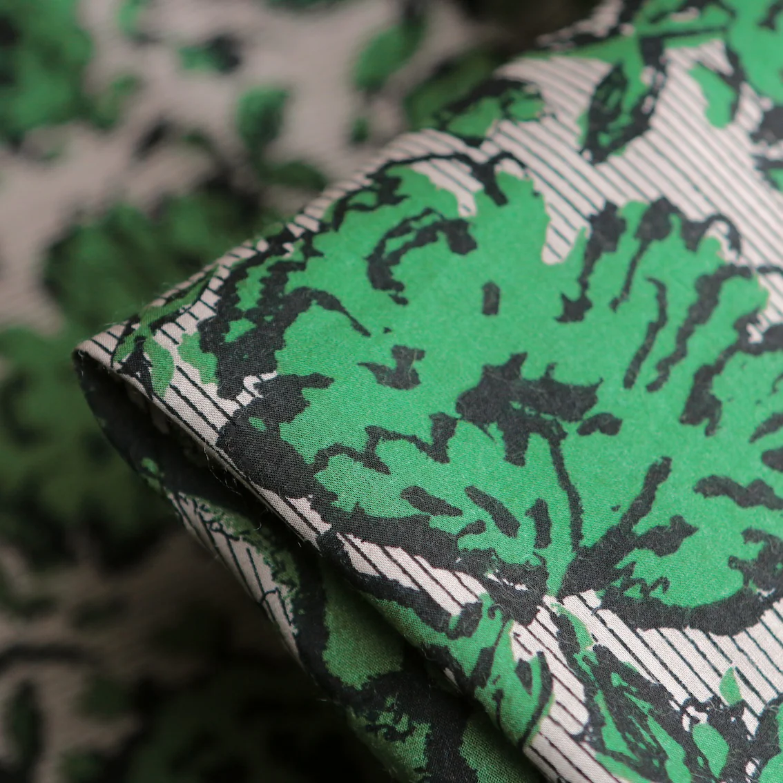 Mia Floral/Stripe Green - Cotton/Rexcell