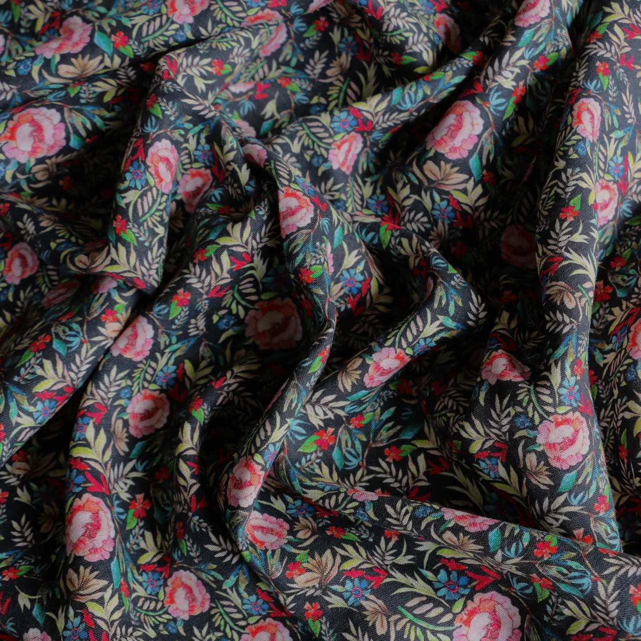 Midnight Fern Washed Printed Linen - Image 2