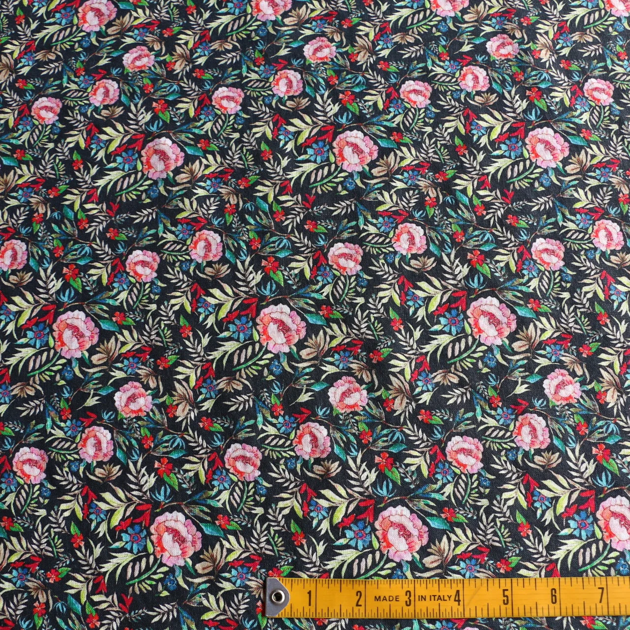 Midnight Fern Washed Printed Linen - Image 3