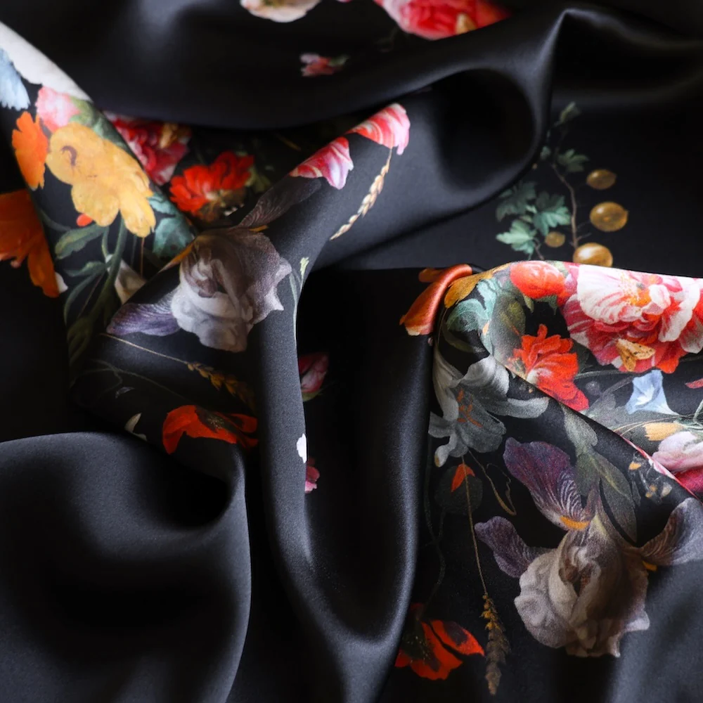 Midnight Orchard Silk Satin - Image 2
