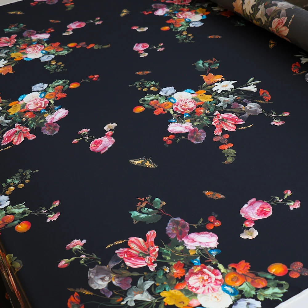 Midnight Orchard Silk Satin - Image 4