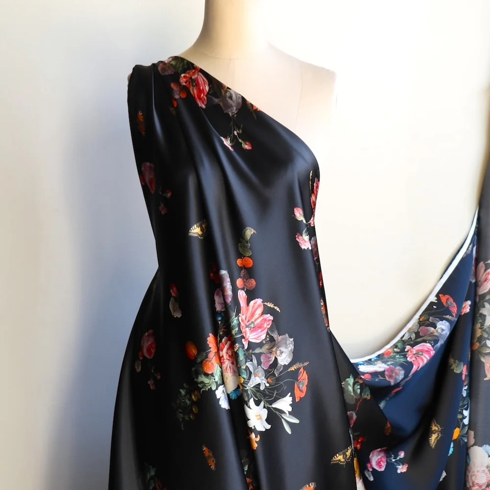 Midnight Orchard Silk Satin - Image 5