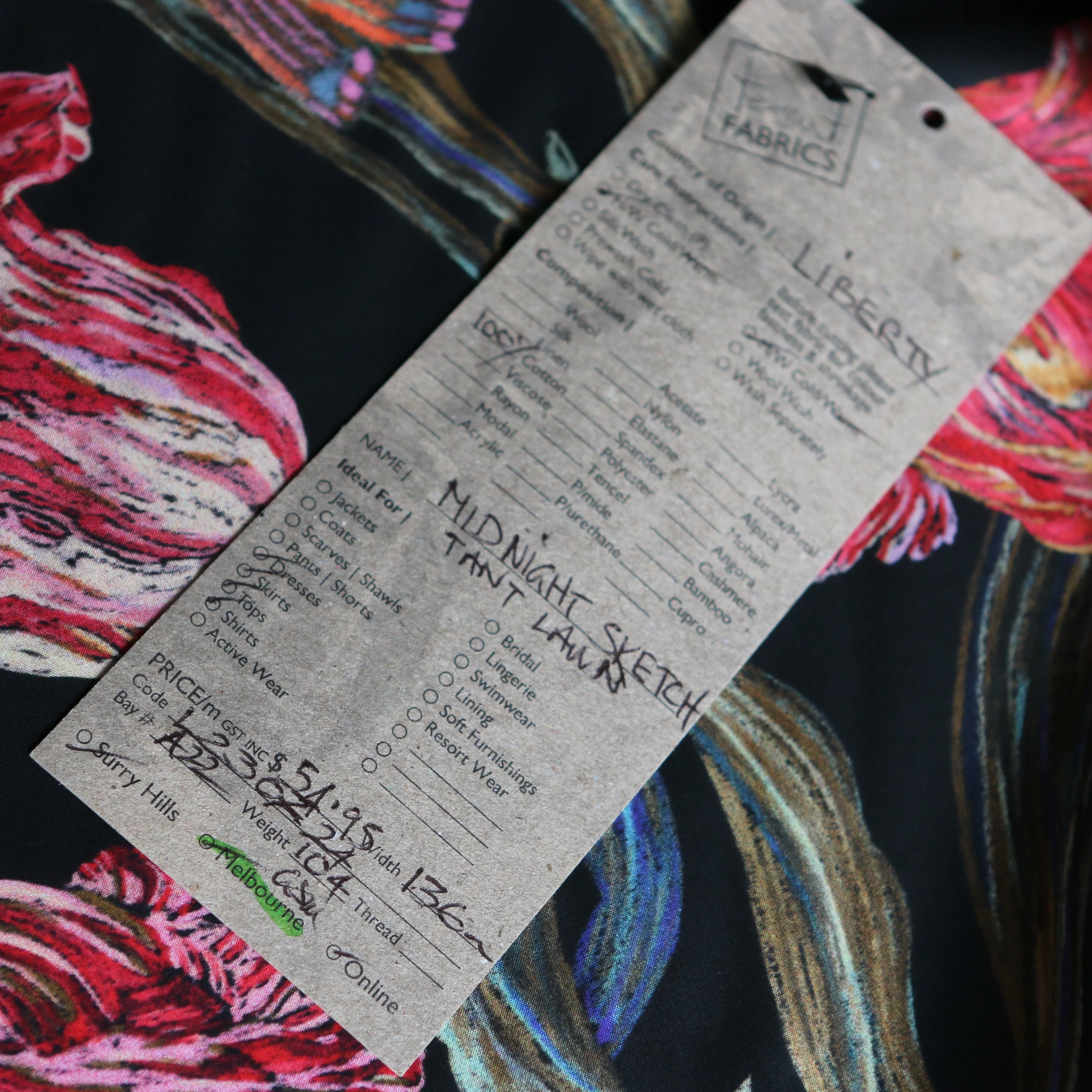 Midnight Sketch Black - Liberty Tana Lawn™ - Image 4