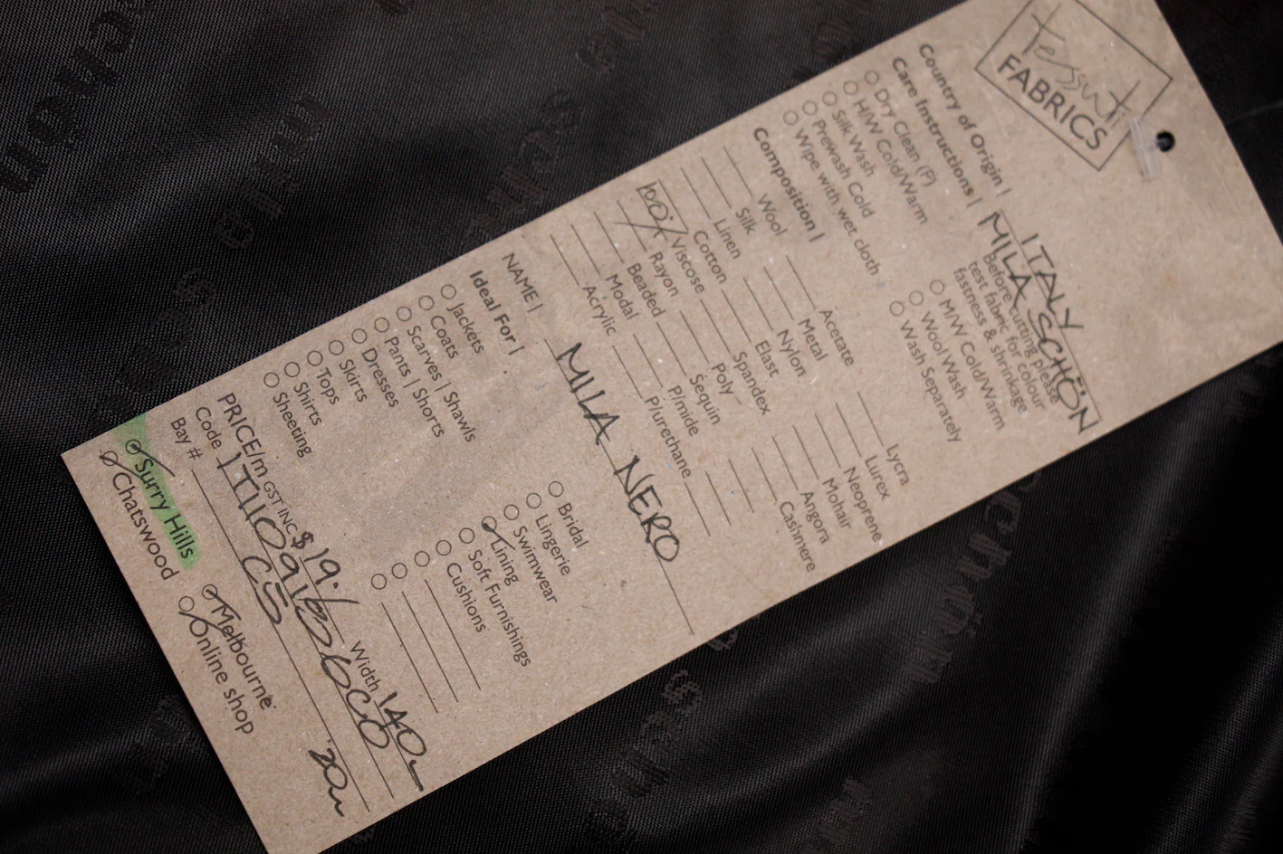 Mila Nero - Fancy Lining (140cm wide) - Image 2