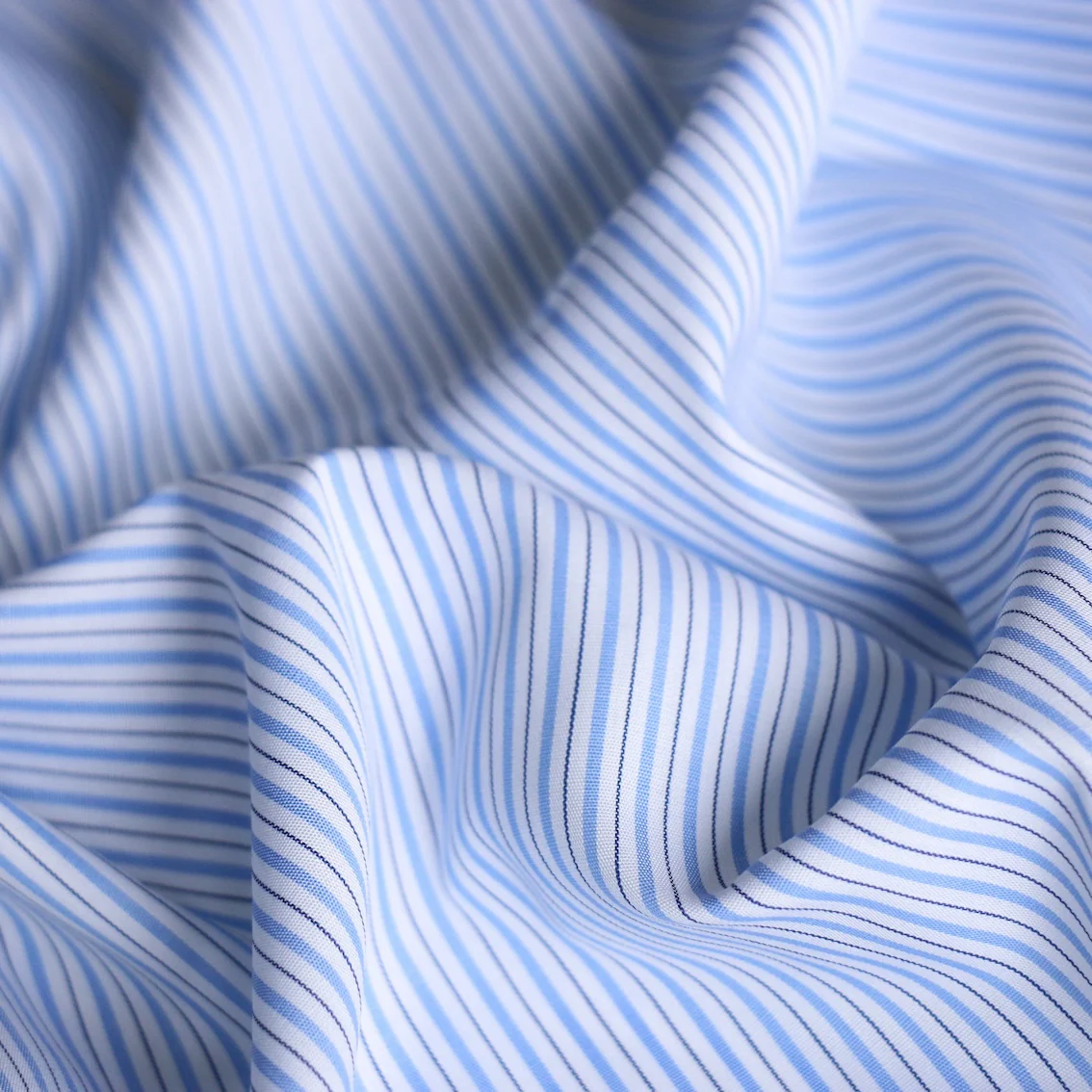 Milan Blue Striped Shirting - Image 2