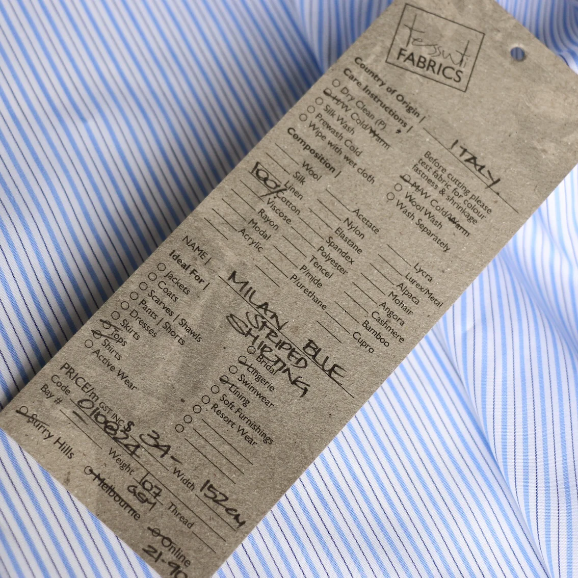 Milan Blue Striped Shirting - Image 4