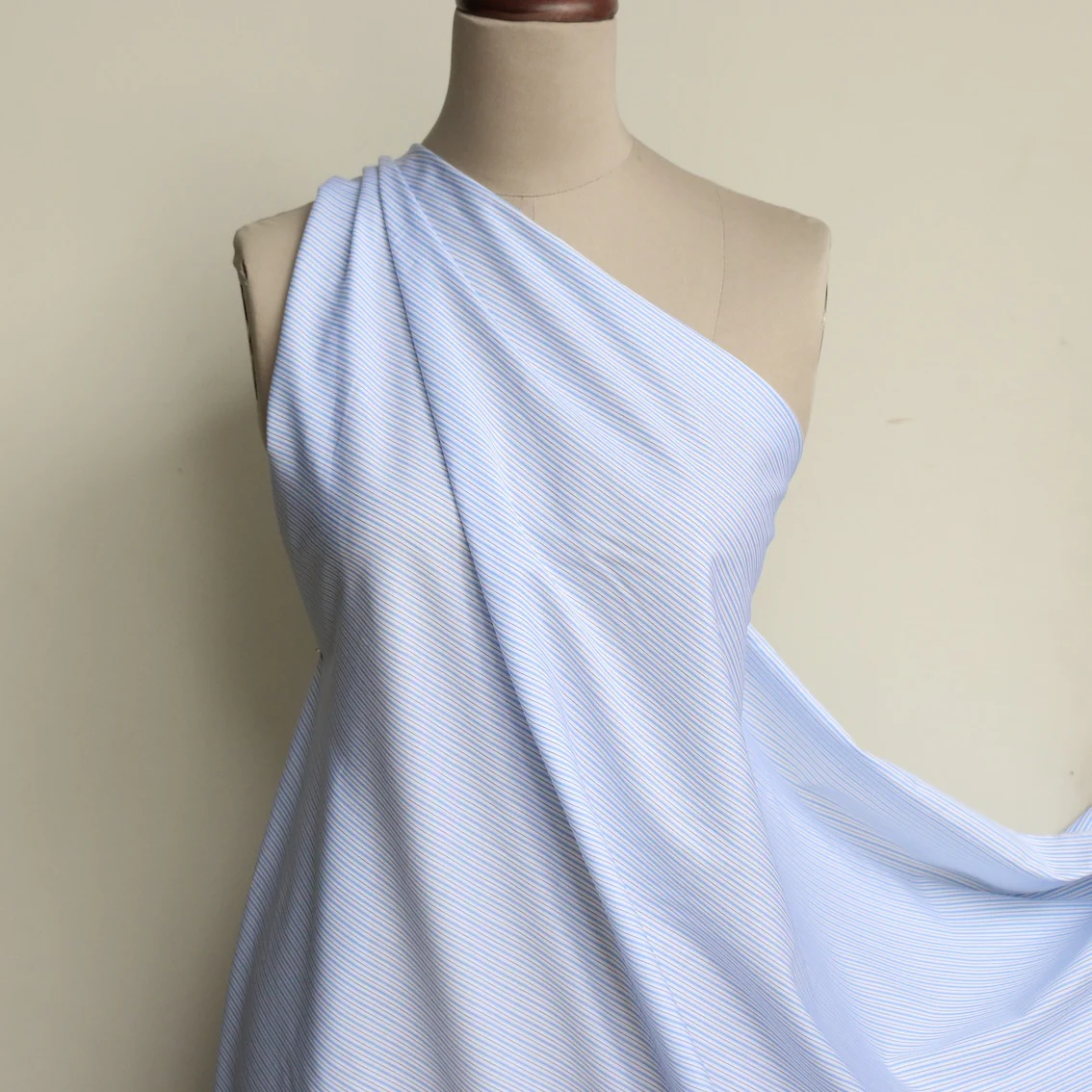 Milan Blue Striped Shirting - Image 5