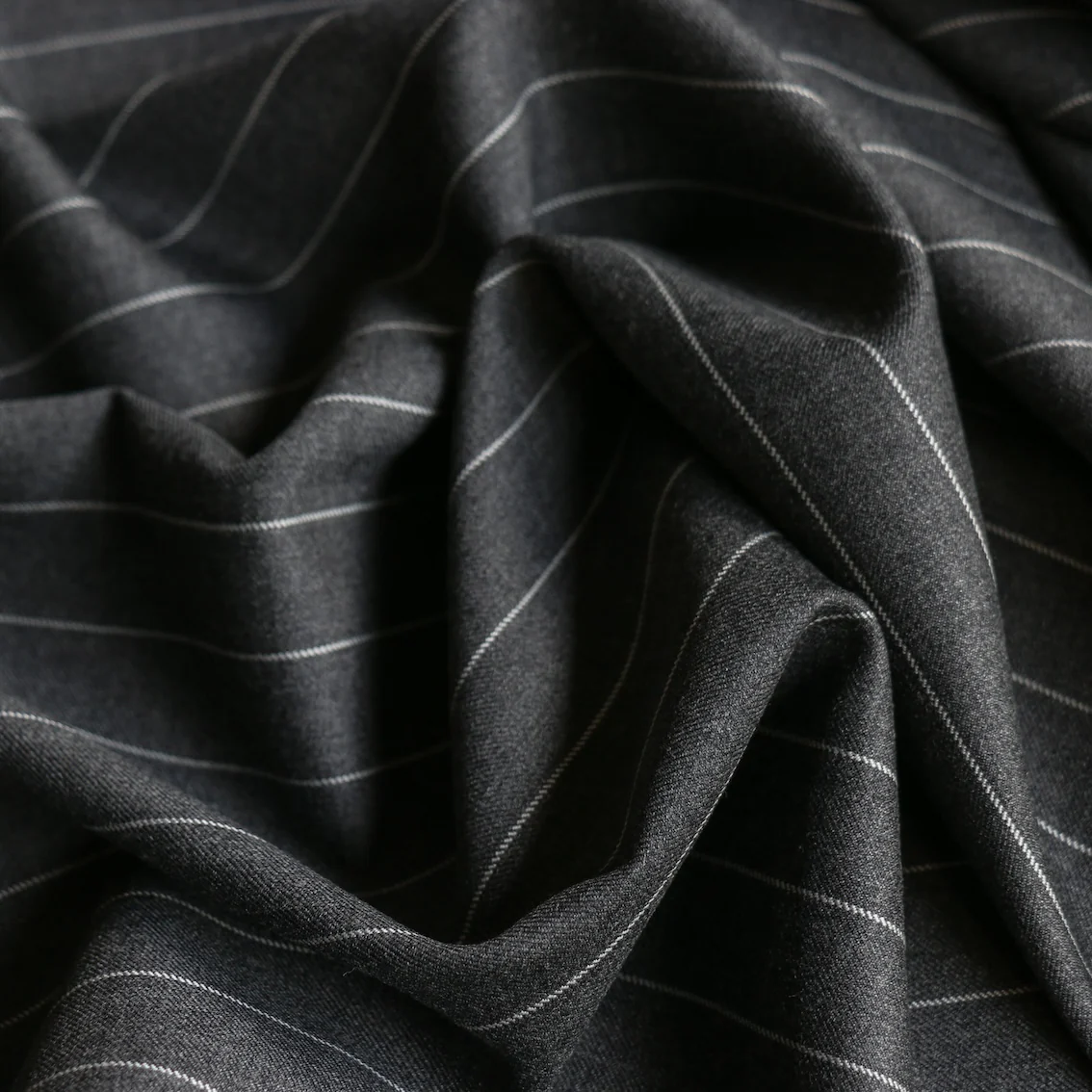 Milan Stripe - Grey Pinstripe Suiting - Image 2