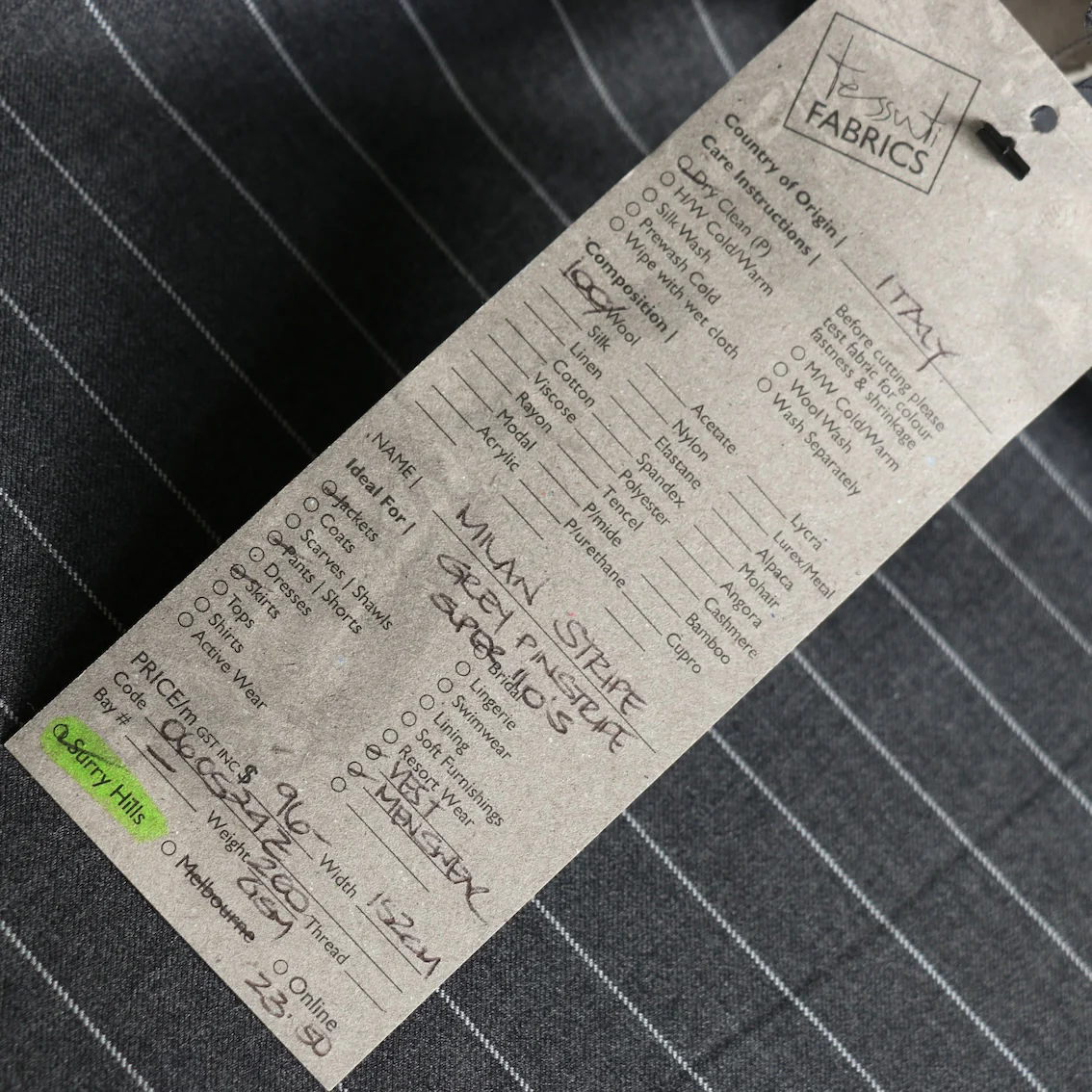 Milan Stripe - Grey Pinstripe Suiting - Image 5