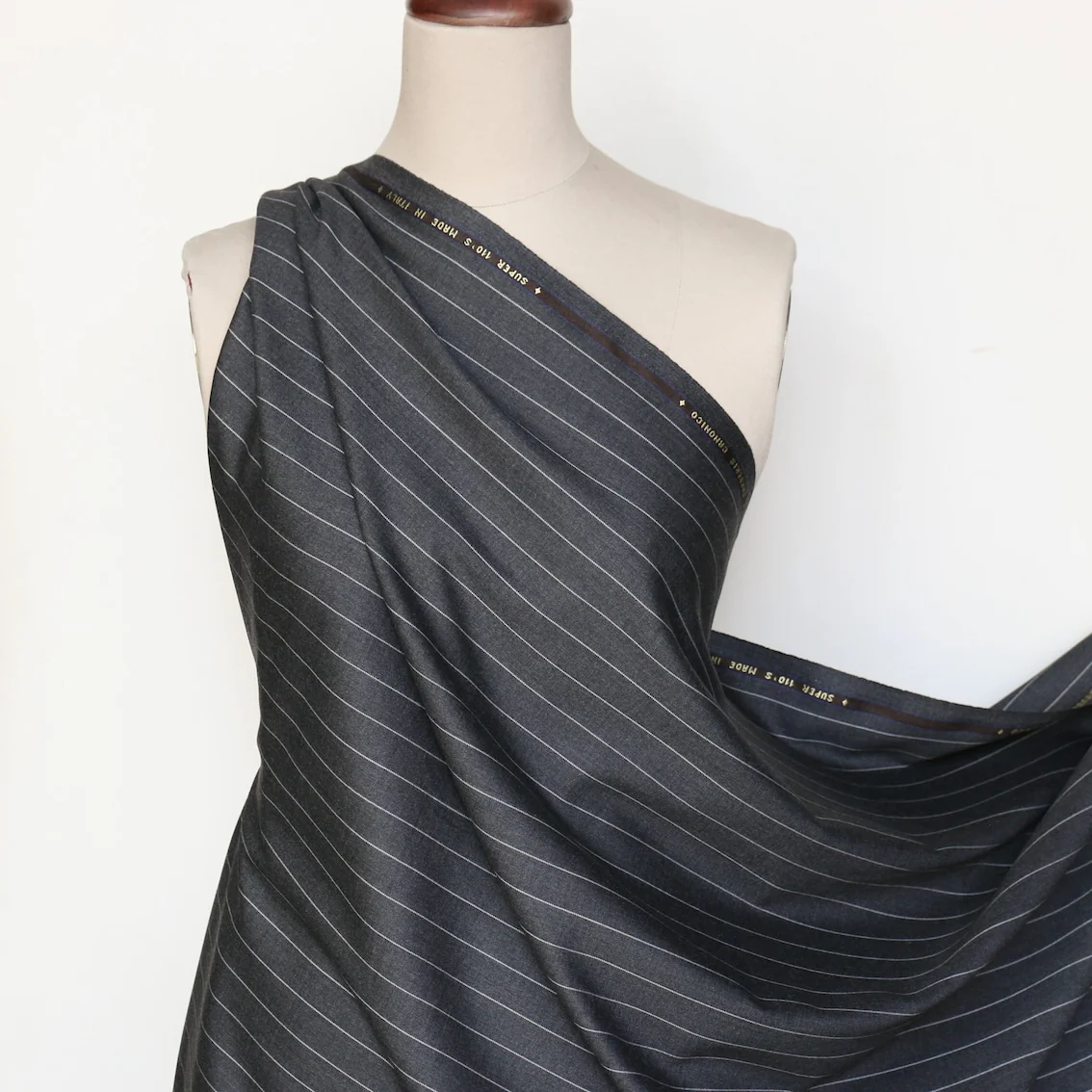 Milan Stripe - Grey Pinstripe Suiting - Image 6