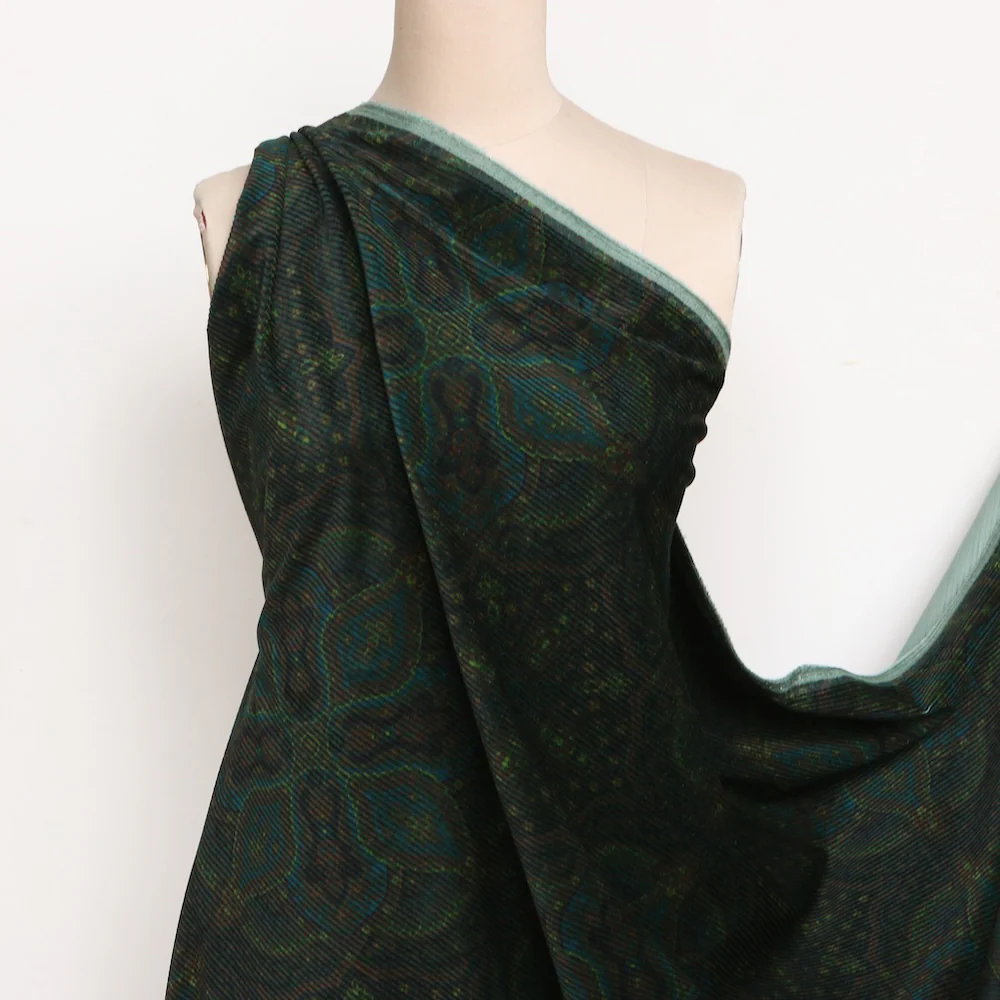 Milana Green Paisley Corduroy - Image 5