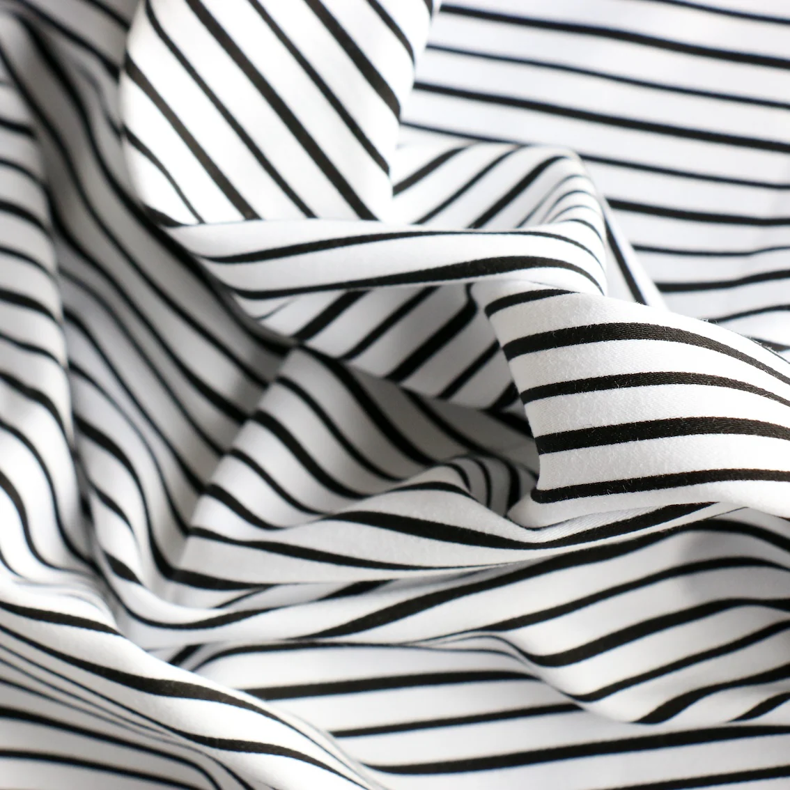 Mill Stripe Black Stretch Microprene - Image 2