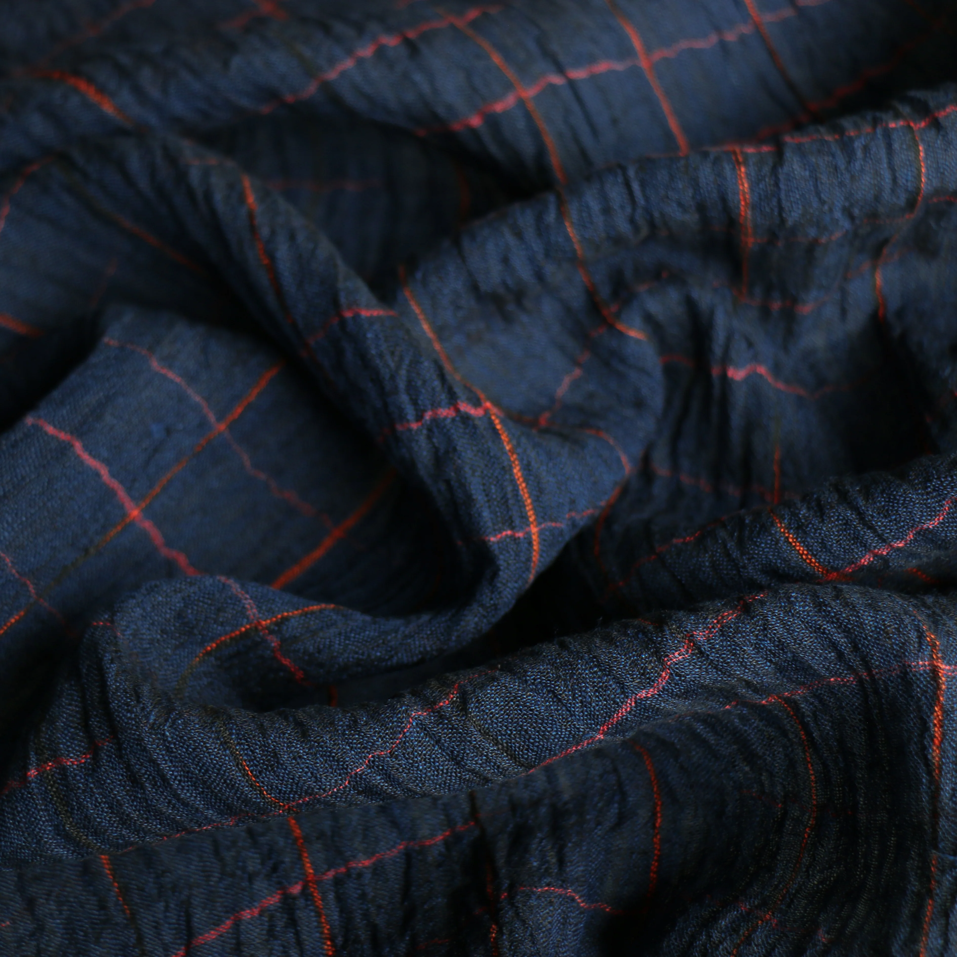 Milos Blueberry Crinkle Linen - Image 3