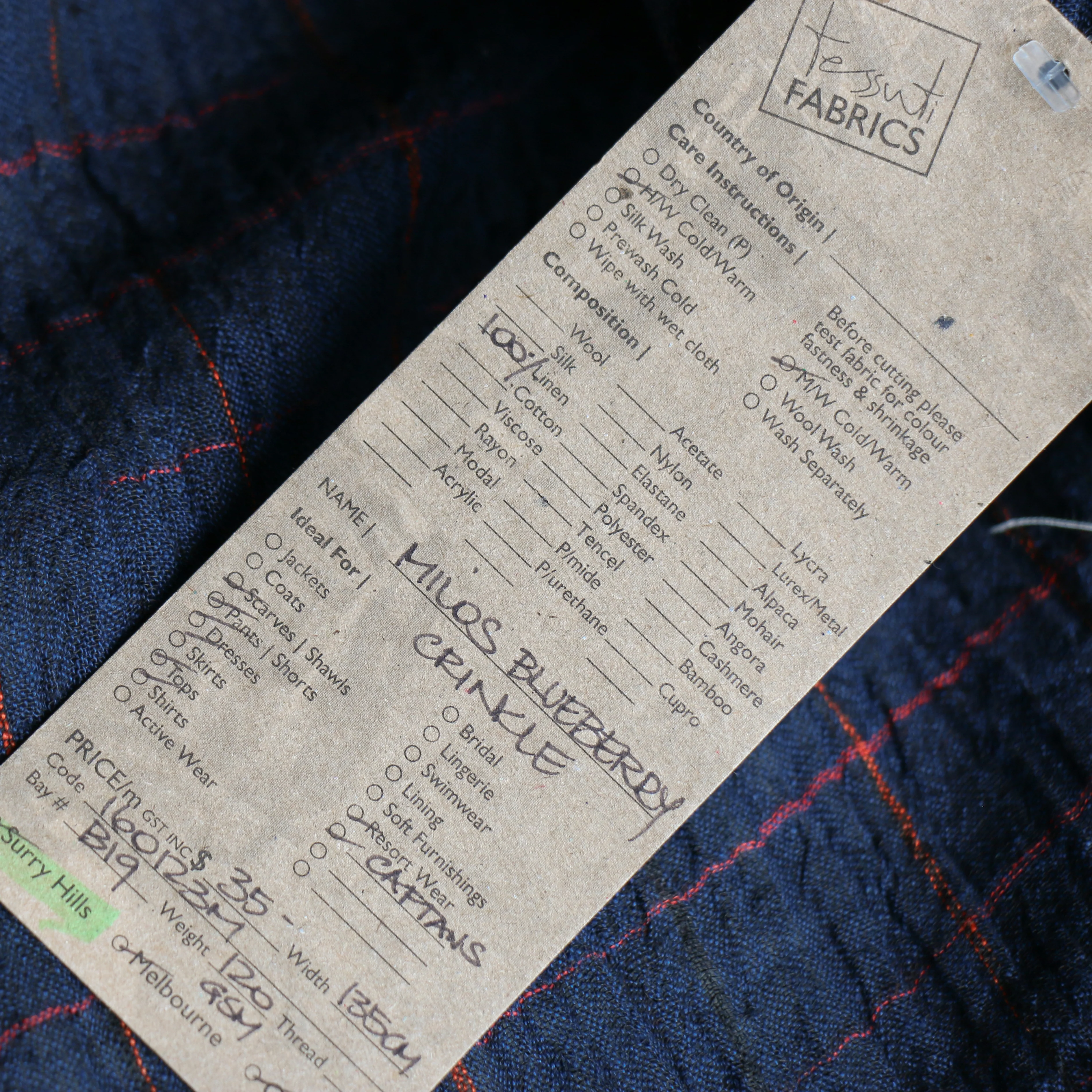 Milos Blueberry Crinkle Linen - Image 4