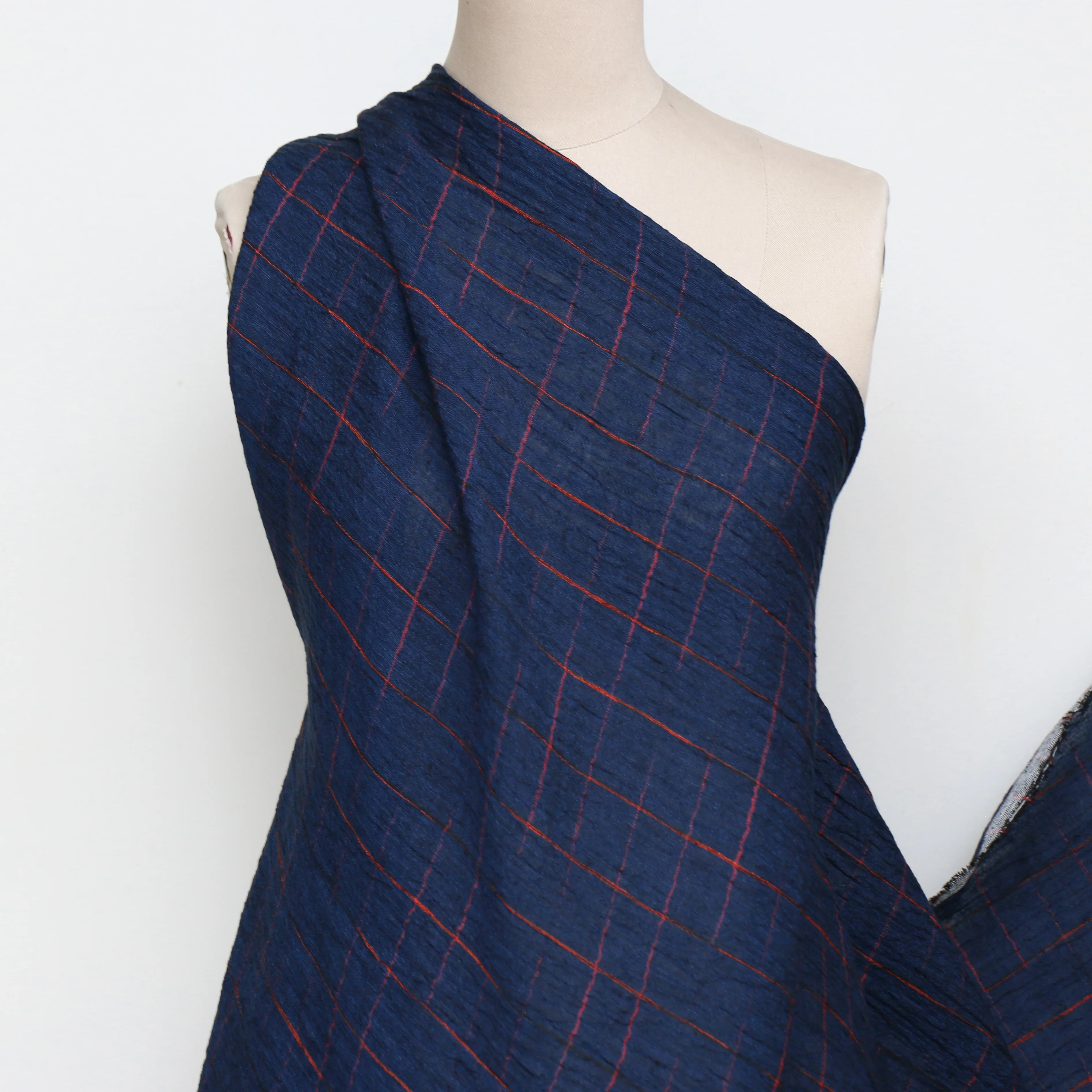 Milos Blueberry Crinkle Linen - Image 5