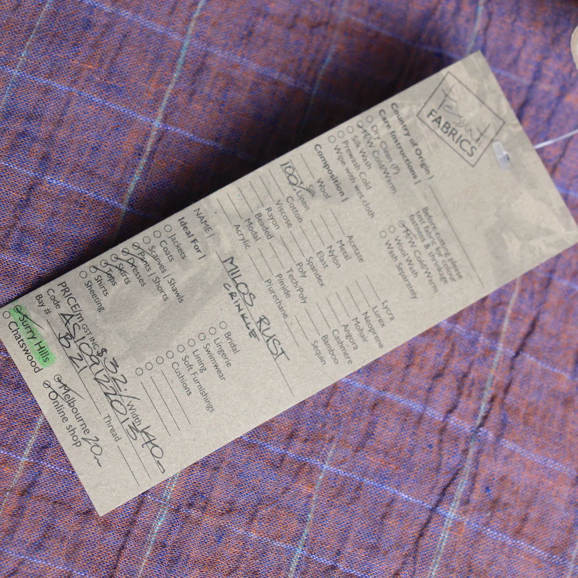 Milos Rust Crinkle Linen - Image 4
