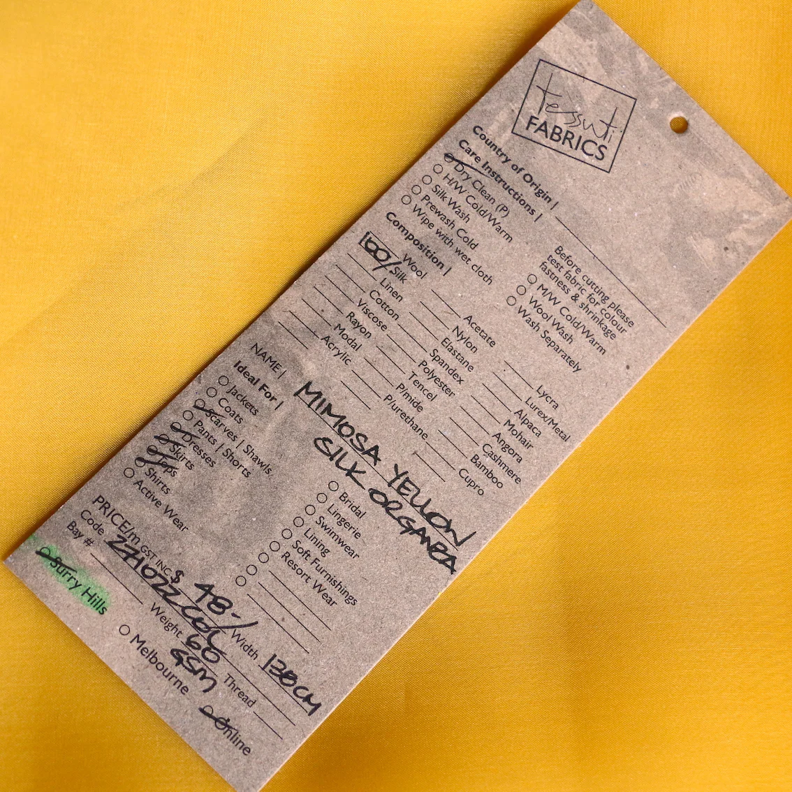 Mimosa Yellow Silk Organza - Image 3