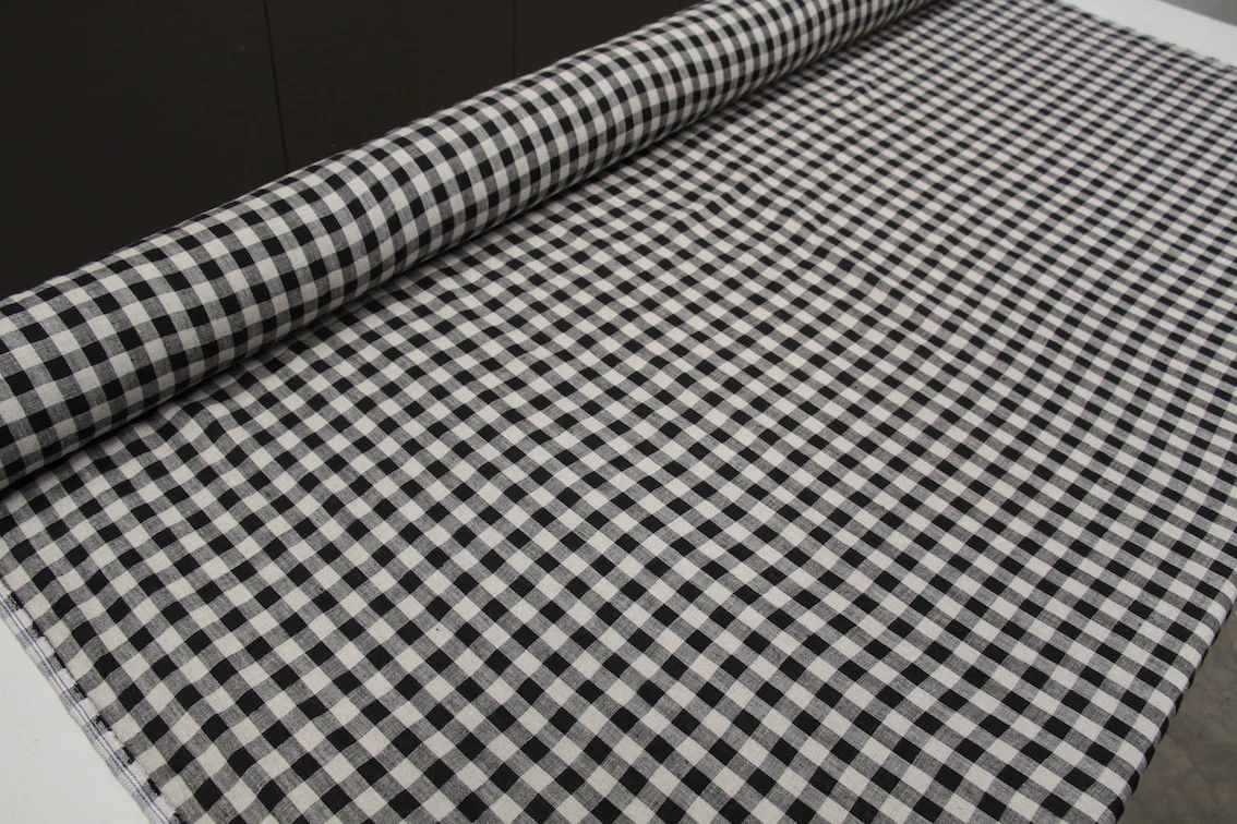 Mina Check Black Washed Linen - Image 3
