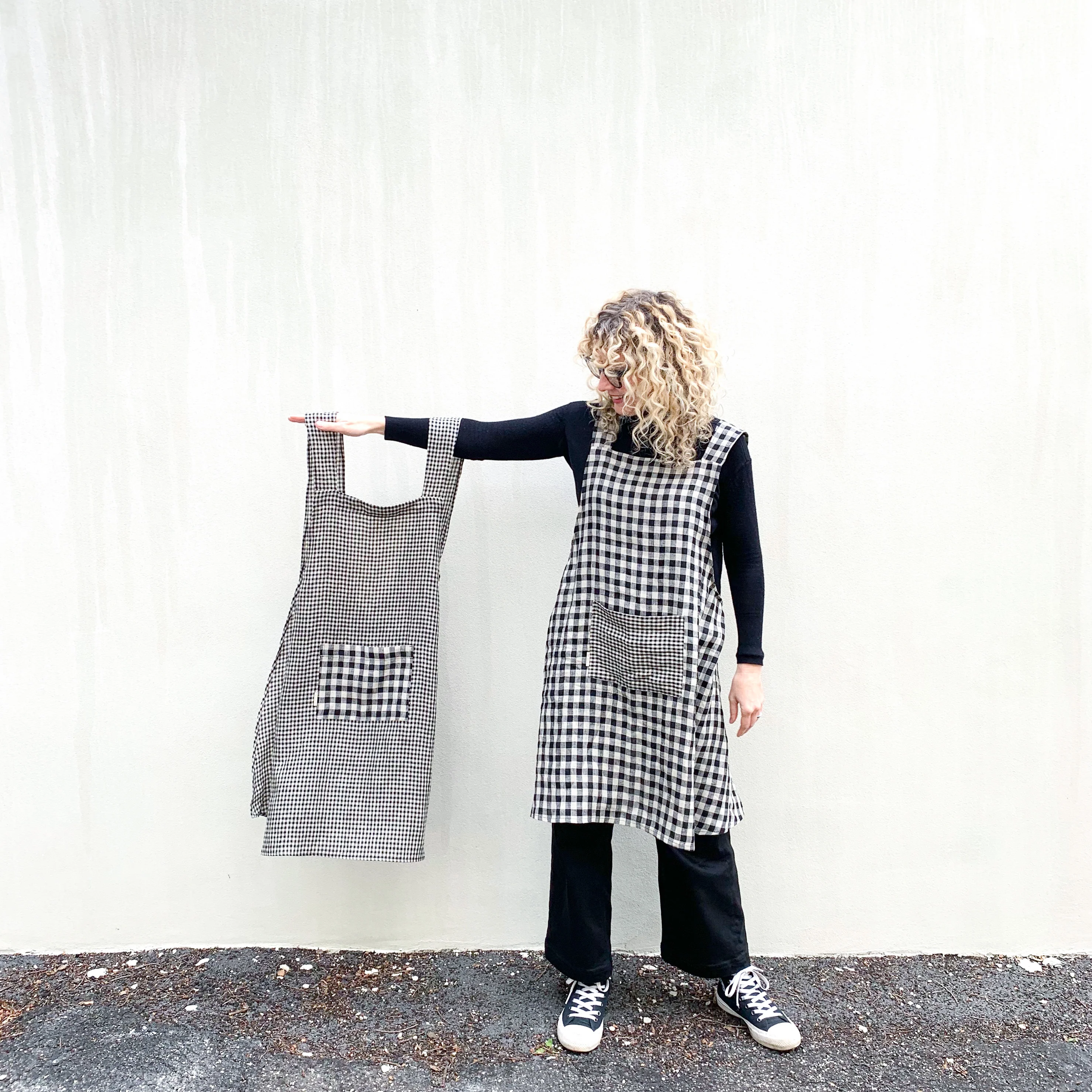 Mina Check Black Washed Linen - Image 5