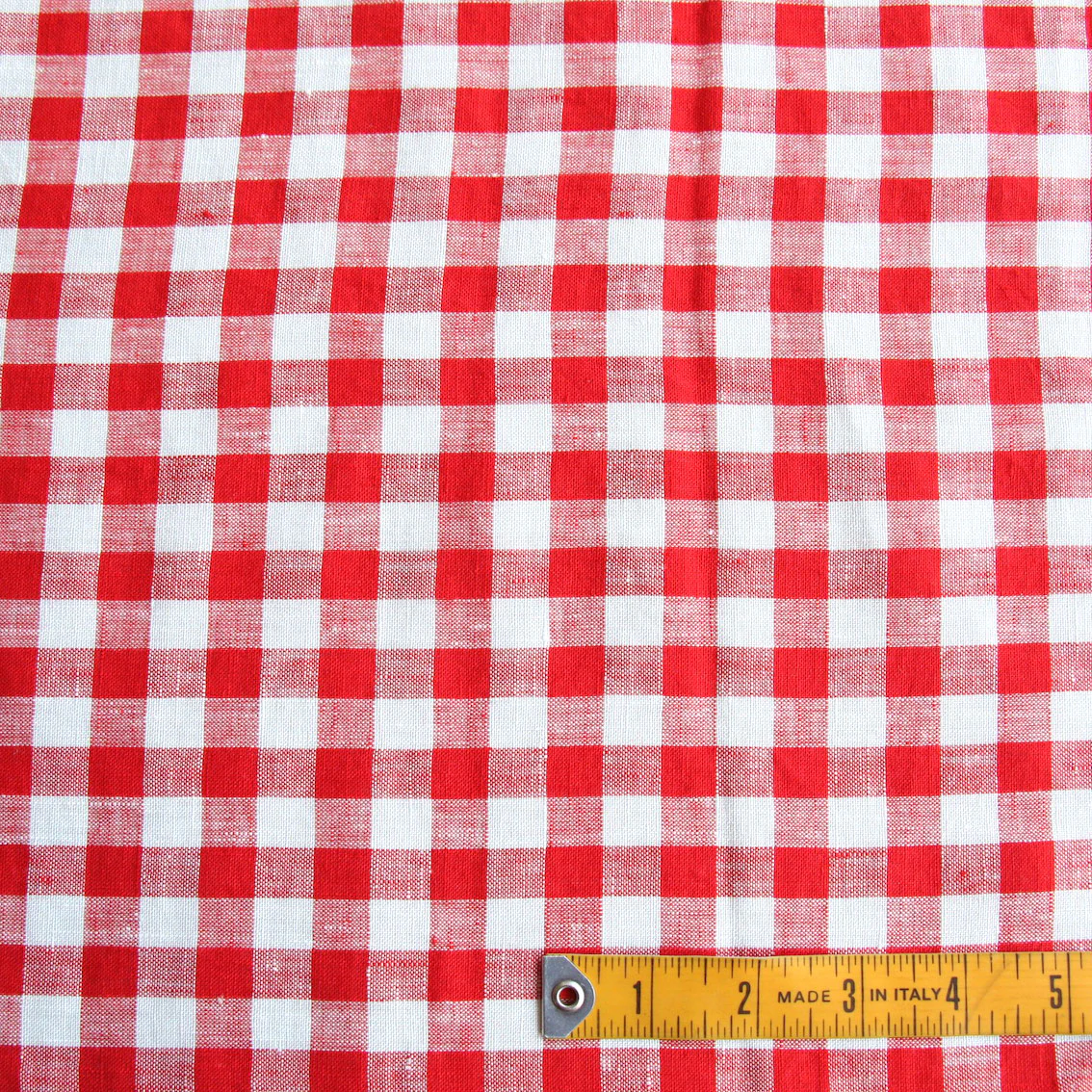 Mina Check Cherry Washed Linen - Image 3
