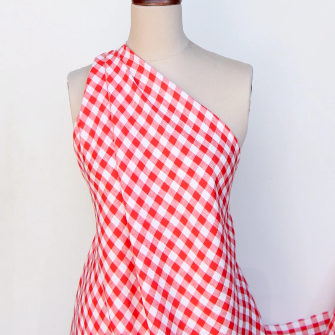 Mina Check Cherry Washed Linen - Image 5