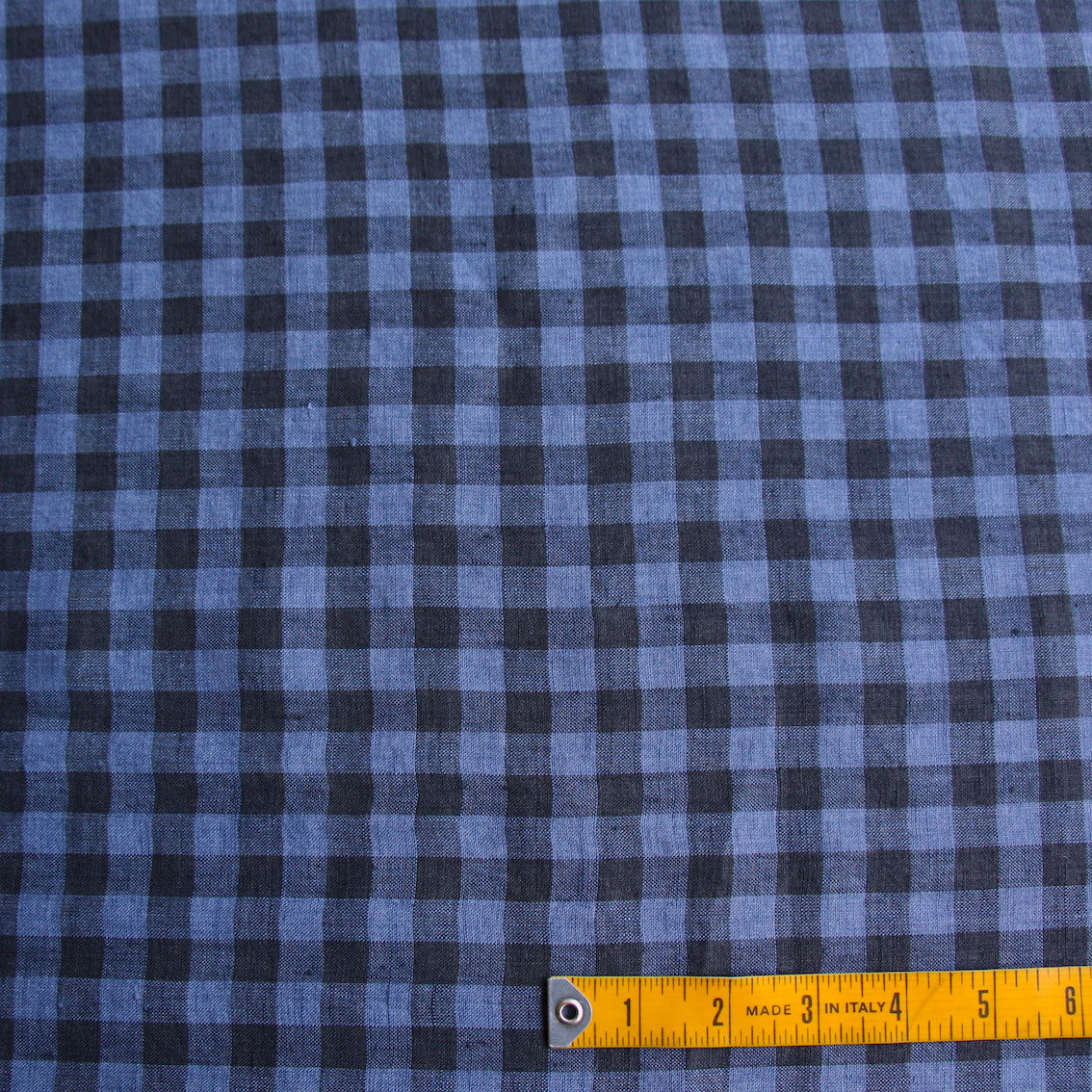 Mina Check Denim Washed Linen - Image 3