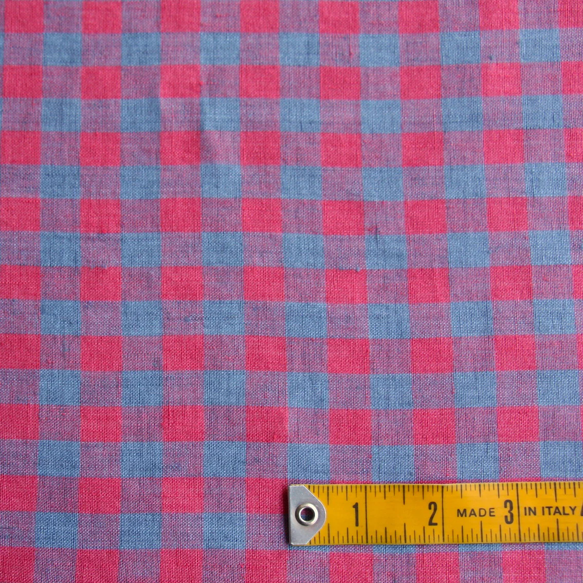 Mina Check Raspberry Washed Linen - Image 3