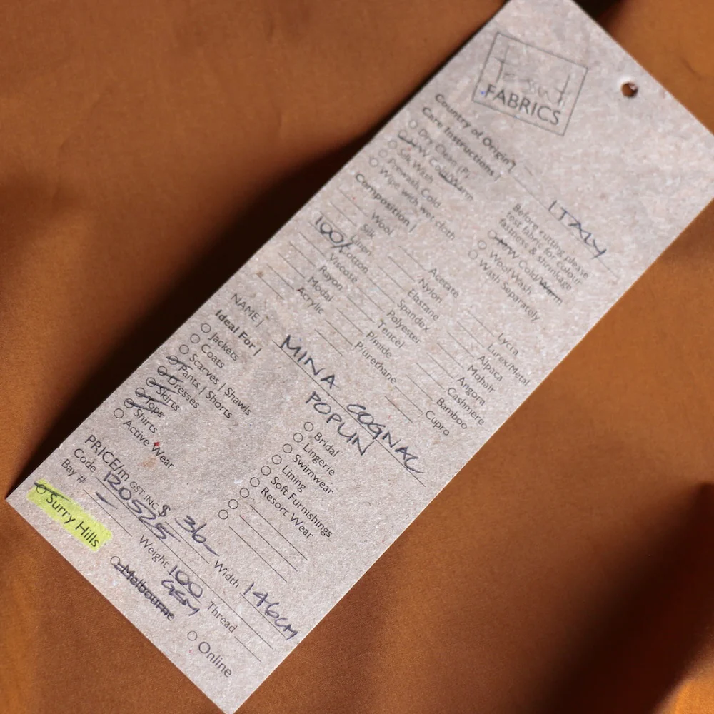 Mina Cognac Cotton Poplin - Image 3