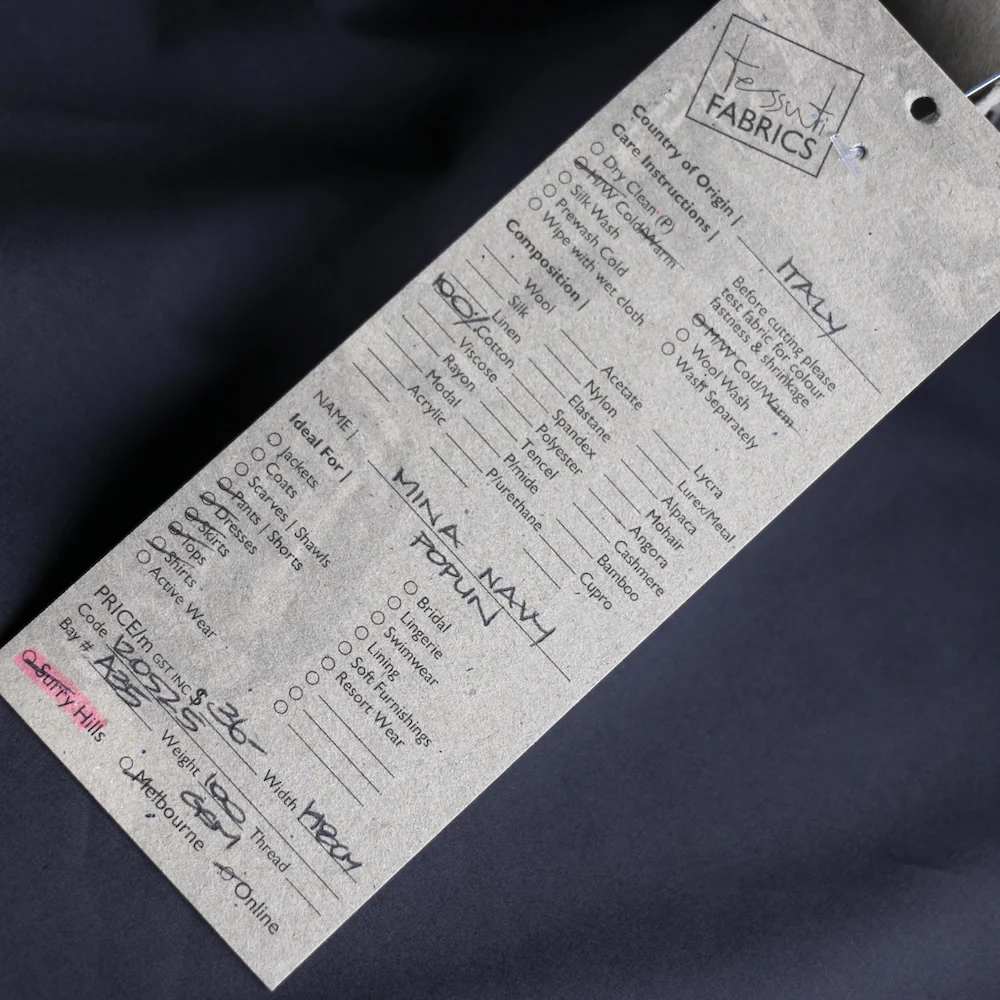 Mina Navy Cotton Poplin - Image 3