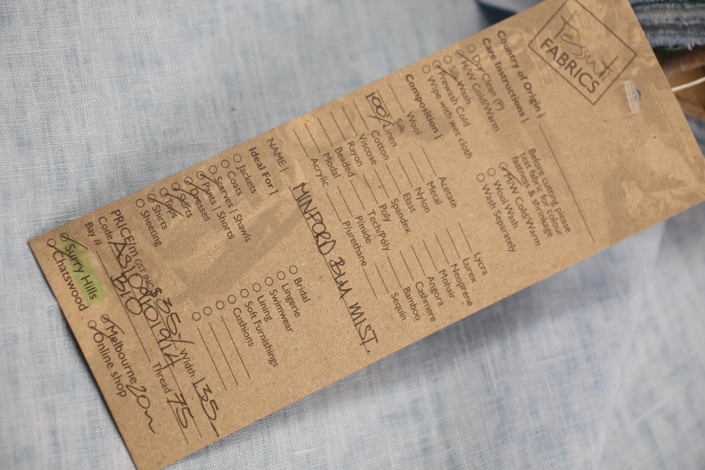 Minford Blue Mist Hanky Linen - Image 4