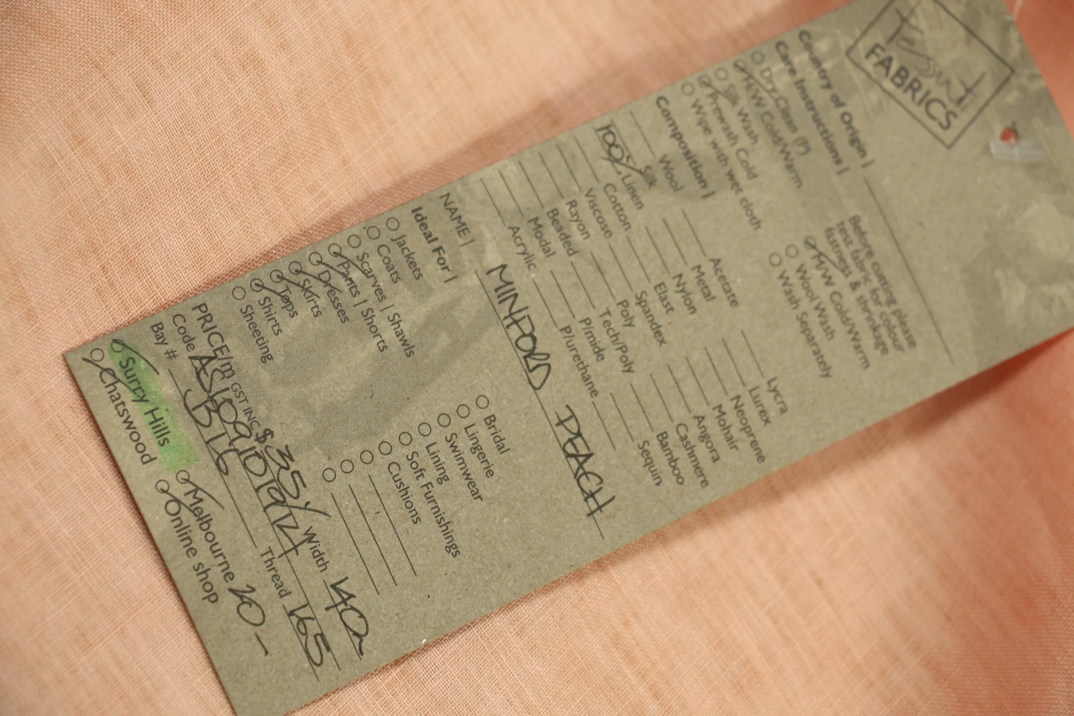 Minford Peach Hanky Linen - Image 4