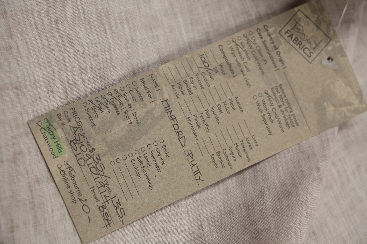 Minford Putty Hanky Linen - Image 2