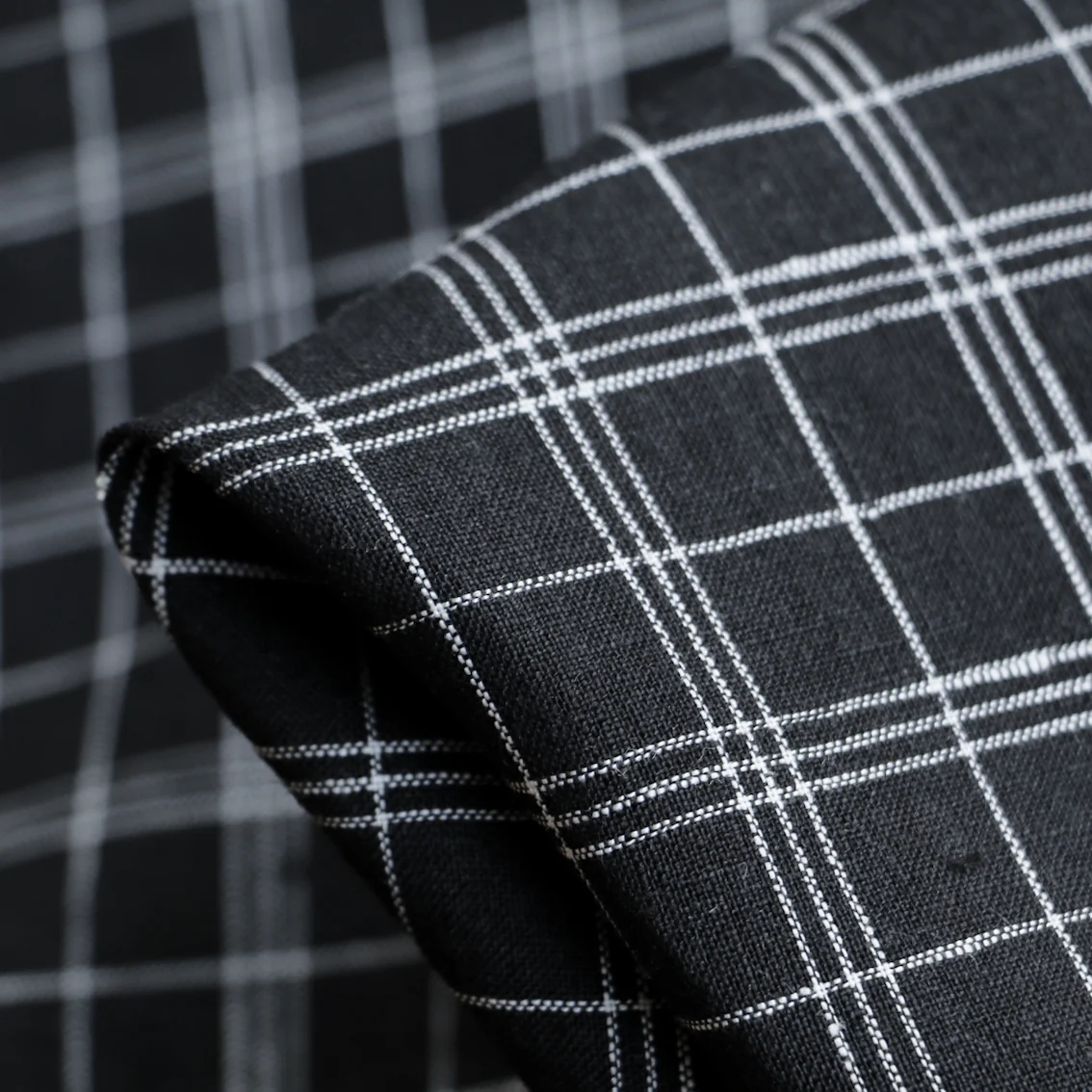 Mini Four Square Check Bio Wash Linen