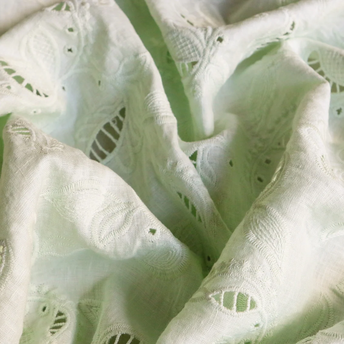 Mint Belle Embroidered Linen - Image 2