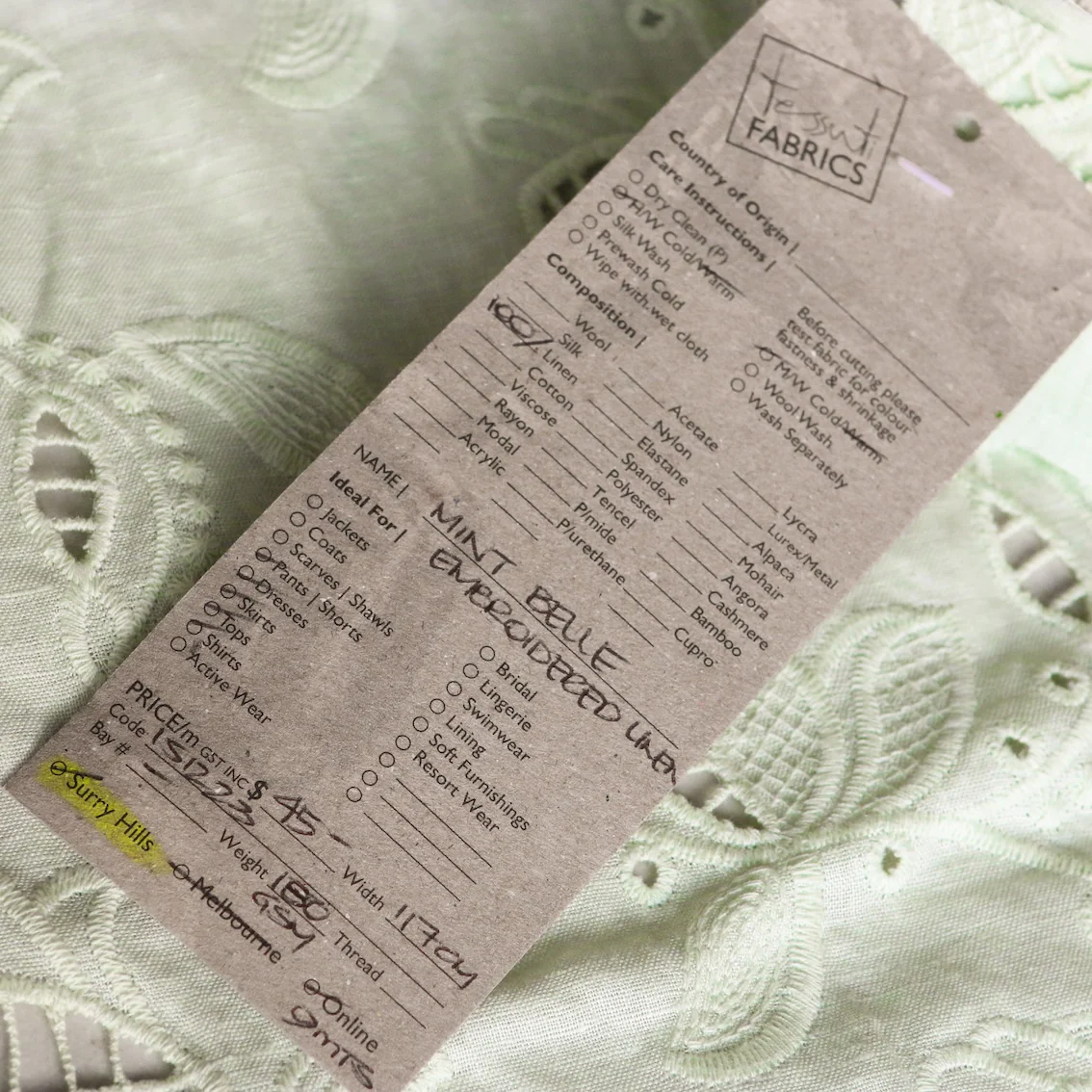 Mint Belle Embroidered Linen - Image 4