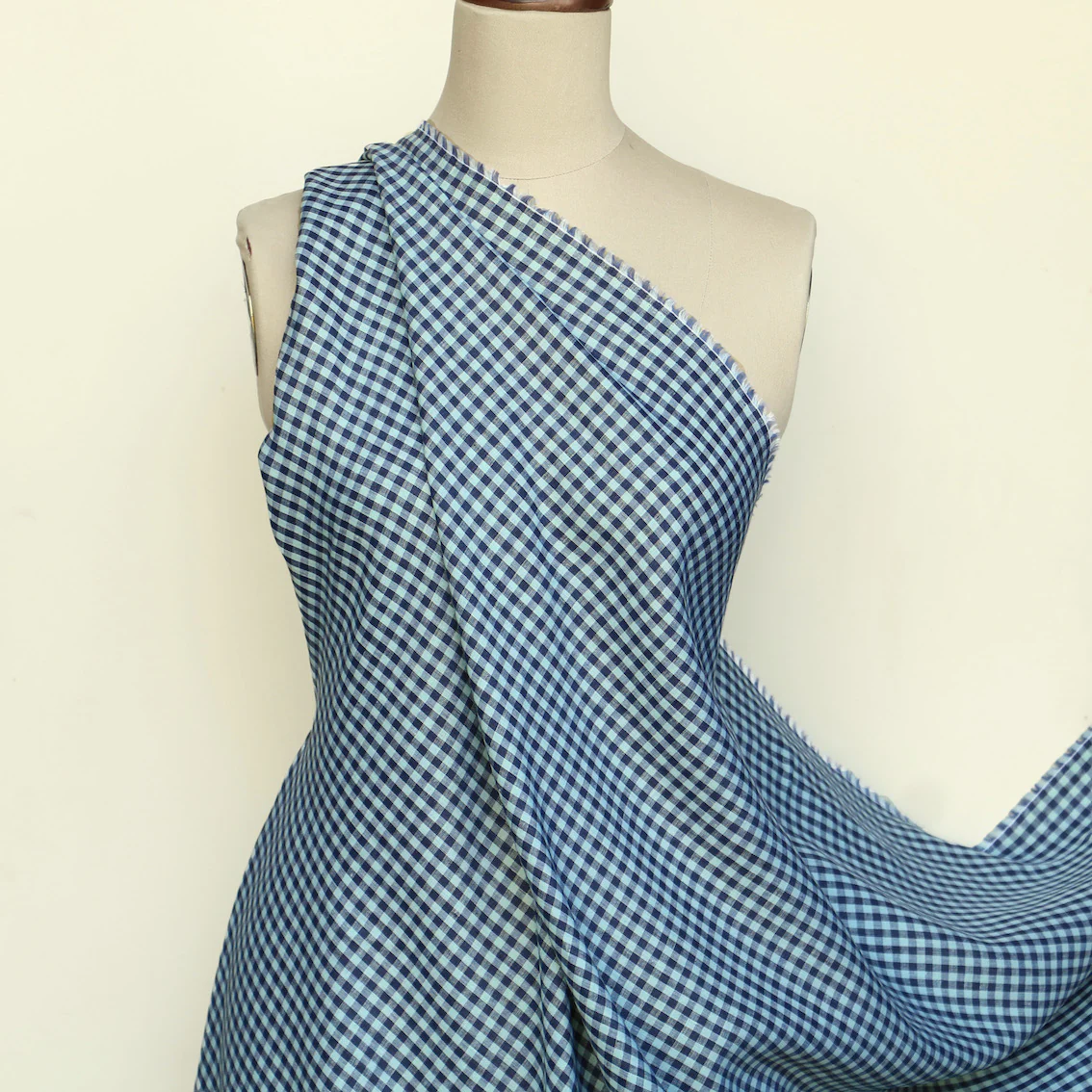Minted Navy Check Linen - Image 5
