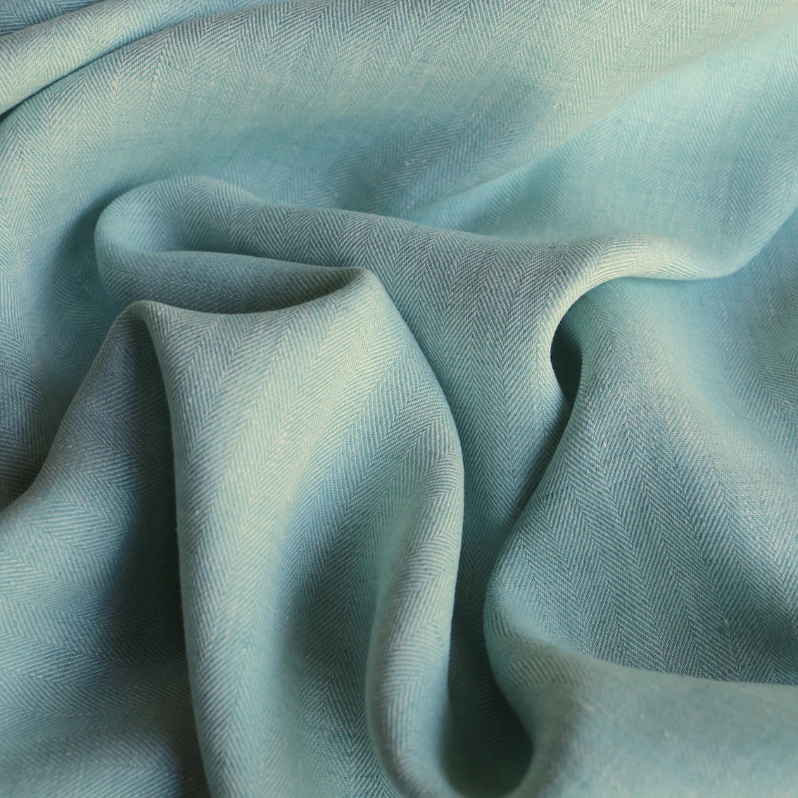 Minty Stripe Linen Herringbone - Image 2