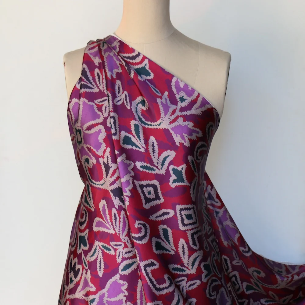 Mirabelle Magenta Silk Satin - Image 5